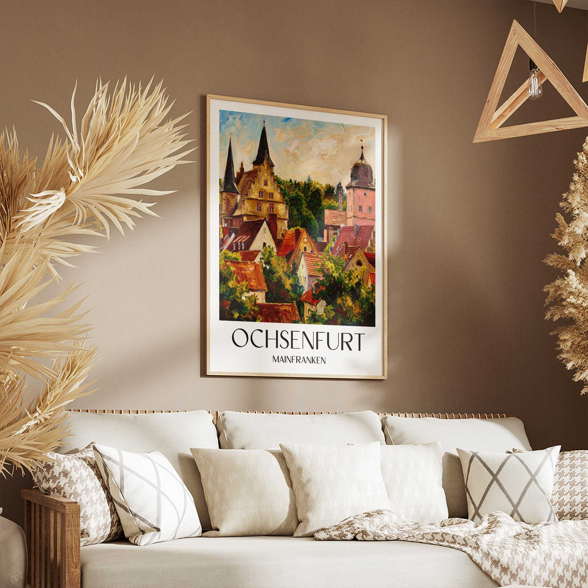 ochsenfurt-mainfranken-deutschland-poster-oil-painting-oelgemaelde