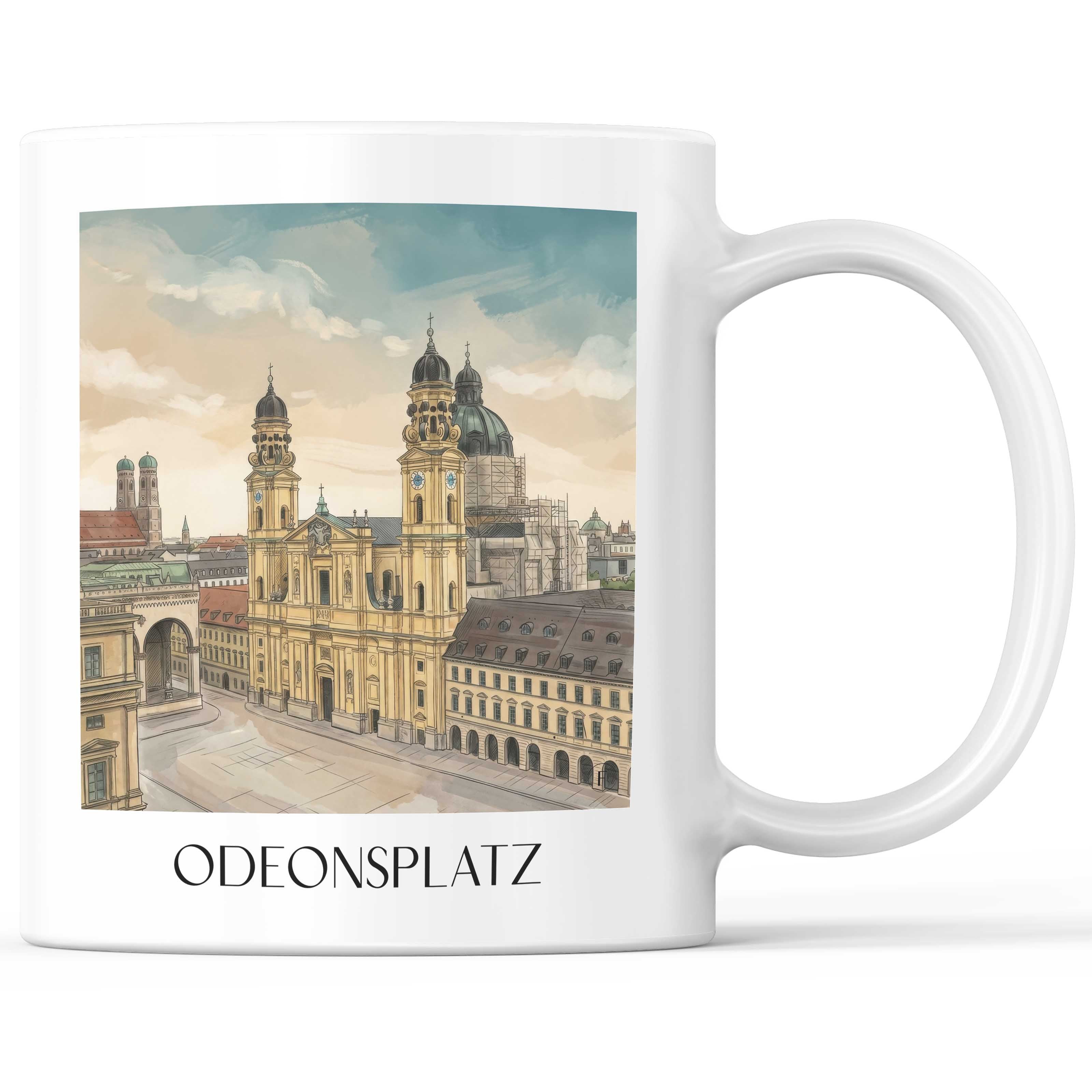 Odeonsplatz Kaffeebecher - München - Deutschland Becher - Kaffeetasse im Aquarell Stil - favplace
