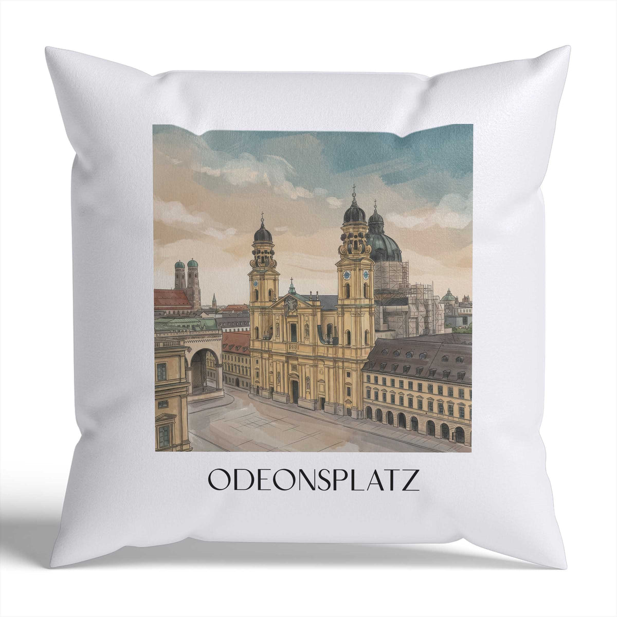 odeonsplatz-münchen-deutschland-kissenbezug-aquarell