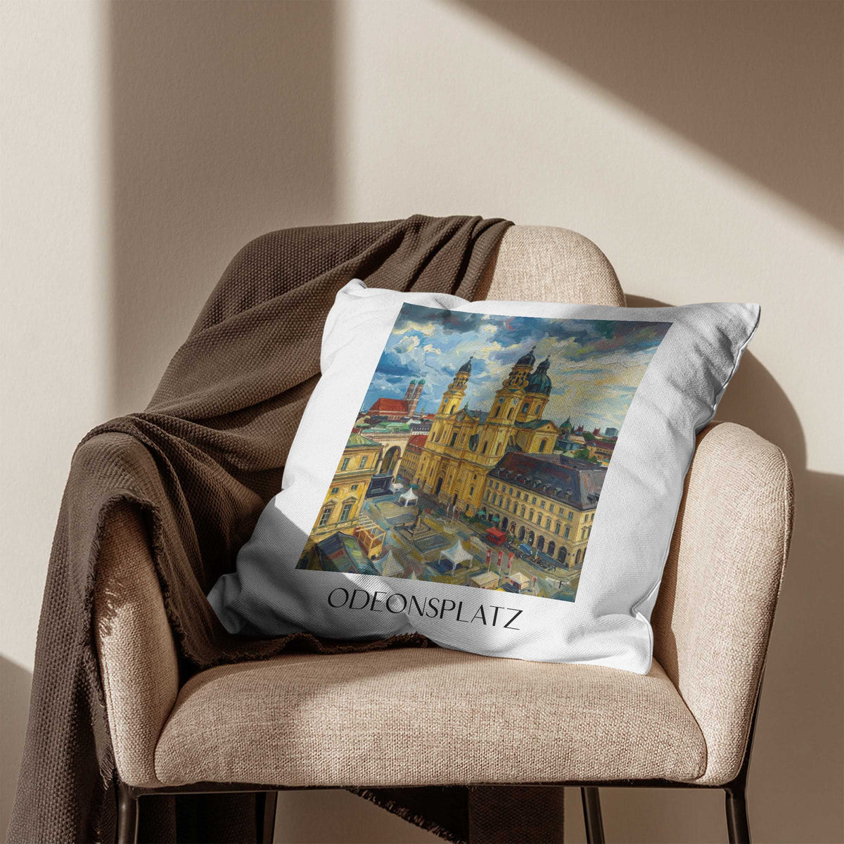 odeonsplatz-münchen-deutschland-kissenbezug-oil-painting-oelgemaelde