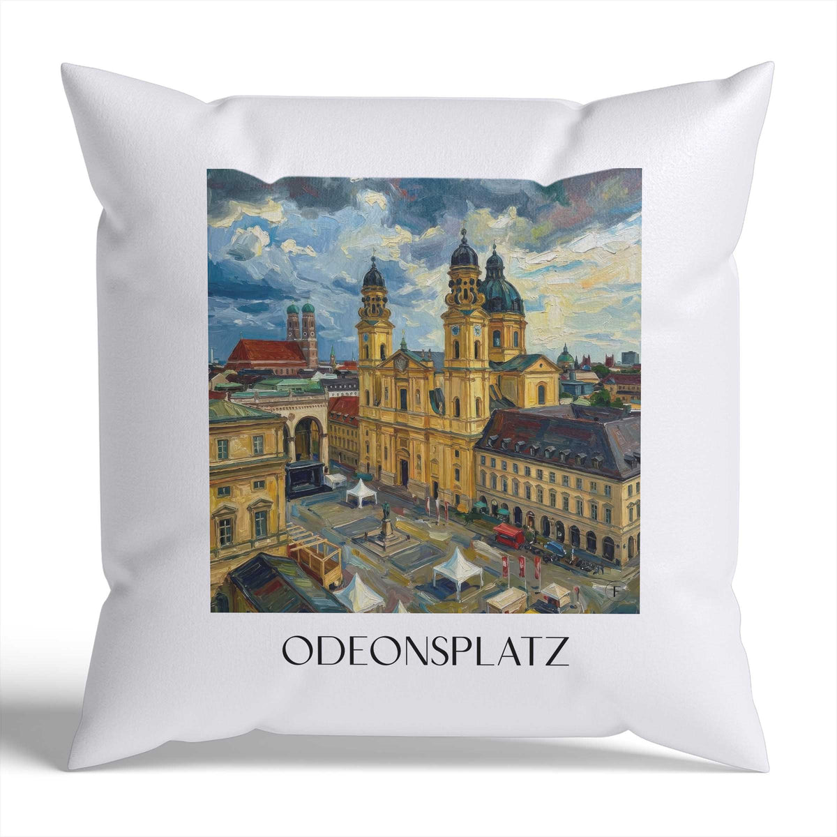 Odeonsplatz Kissenhülle - Zierkissen Bezug - München - Deutschland Kissen bzw. Kissenbezug im Ölgemälde Stil - favplace