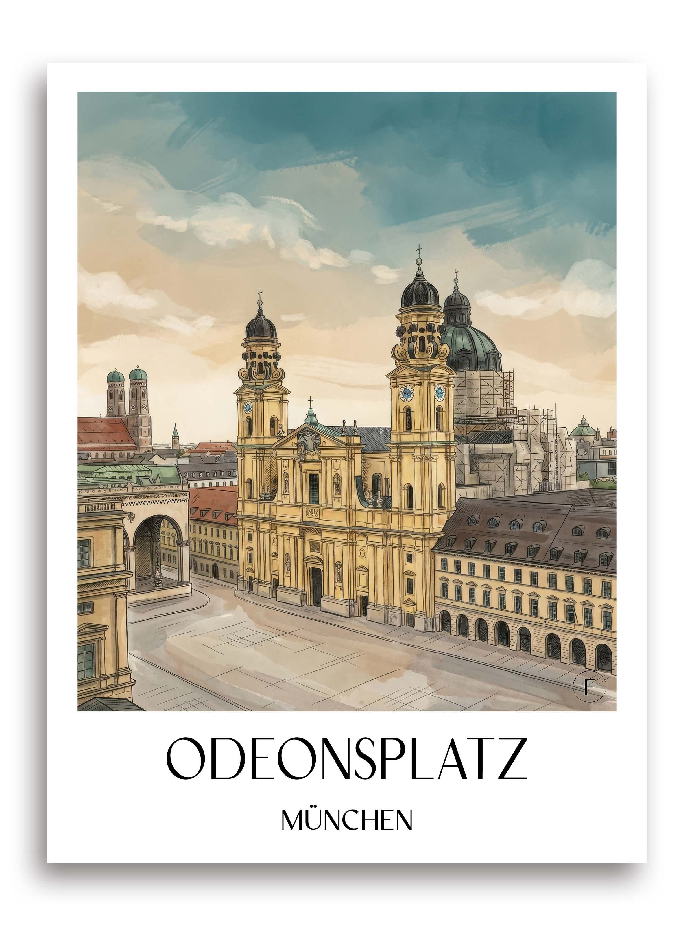 odeonsplatz-münchen-deutschland-poster-aquarell