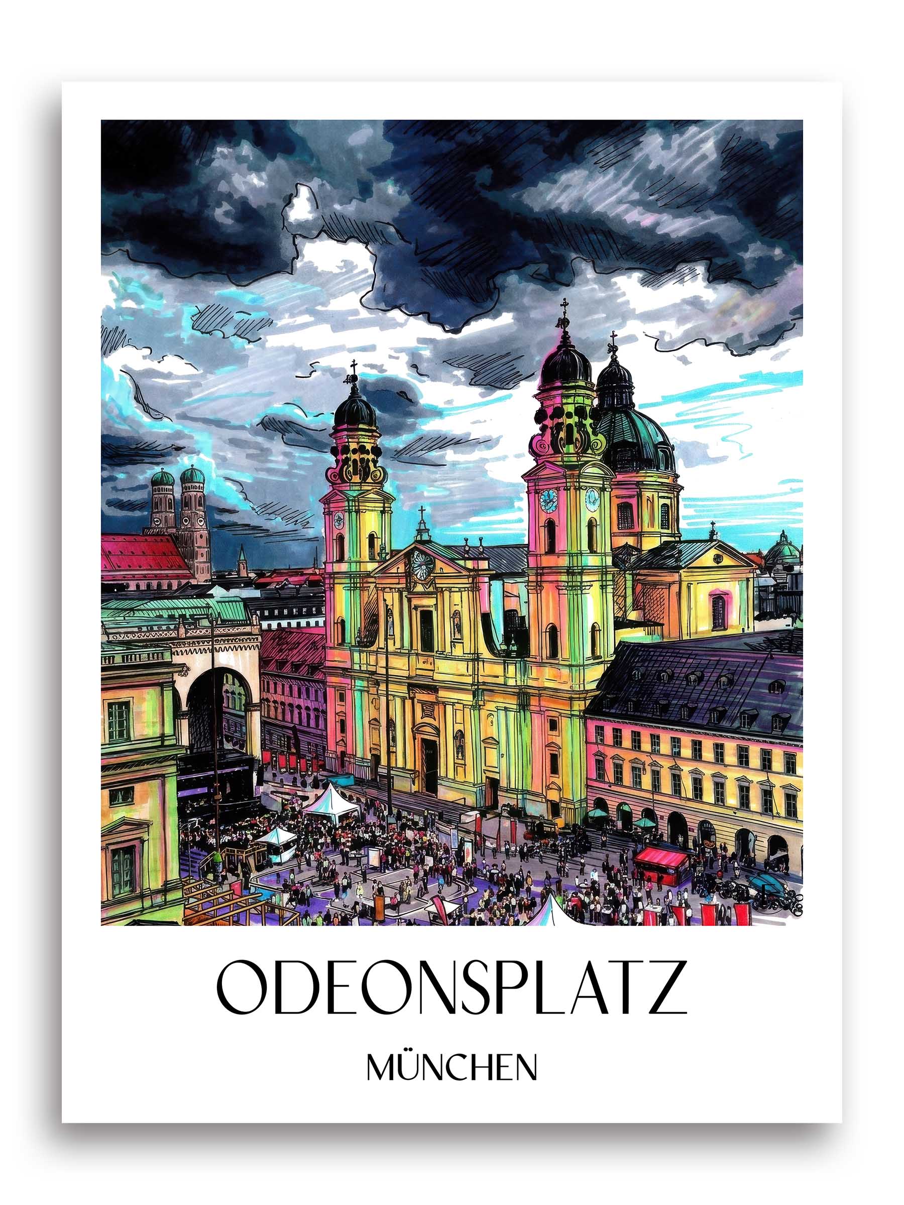 odeonsplatz-münchen-deutschland-poster-graffiti