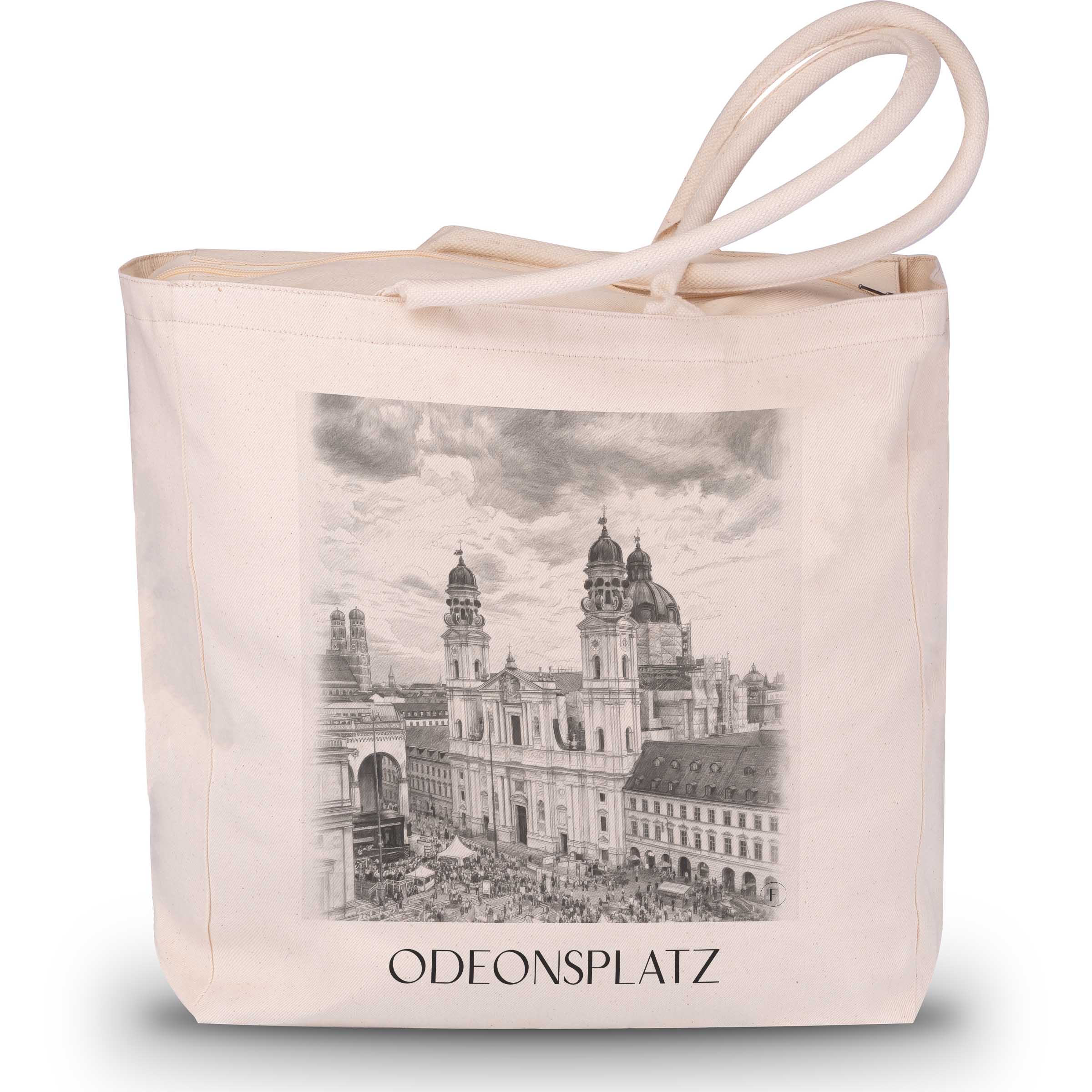odeonsplatz-münchen-deutschland-einkaufstasche-bleistift-zeichnung-drawing