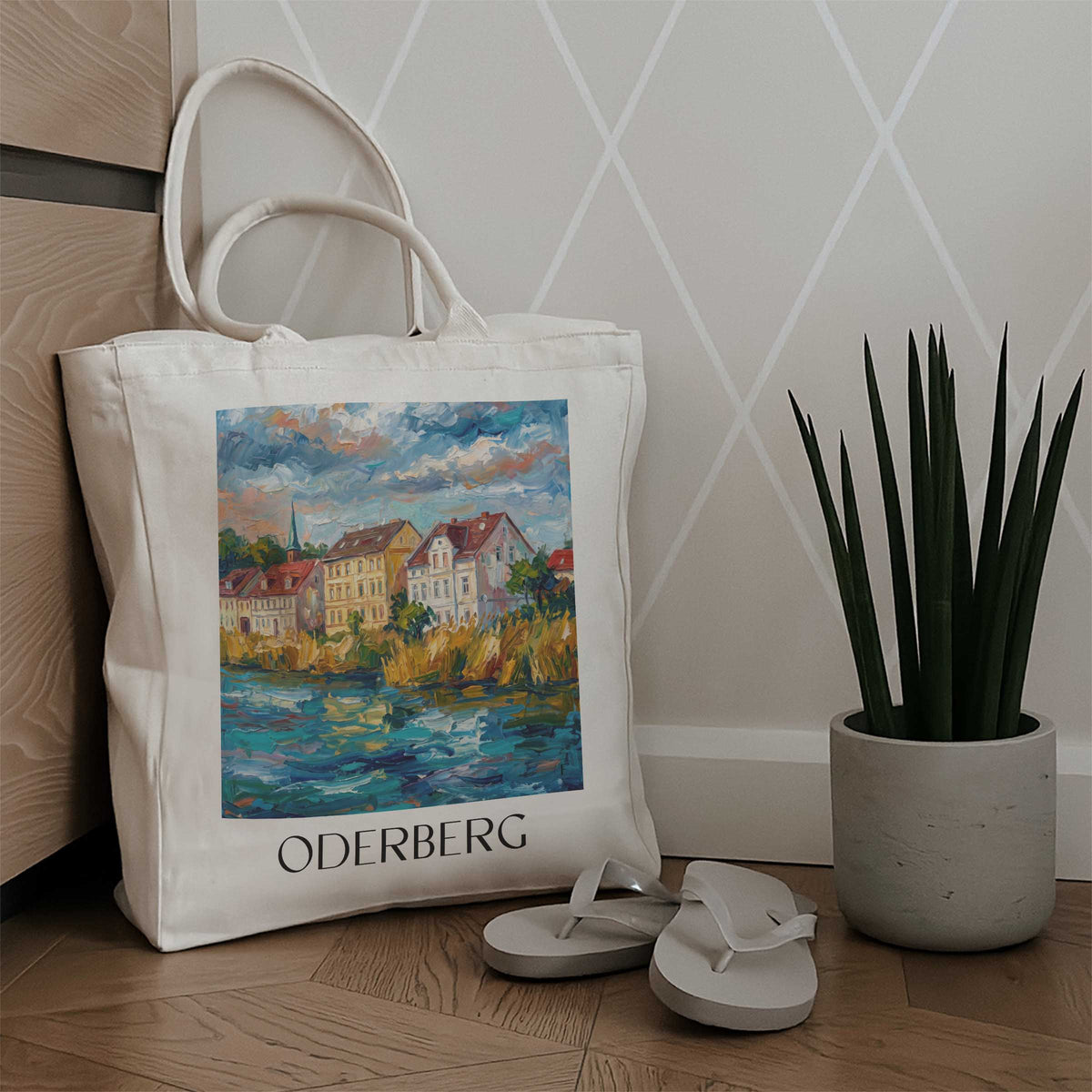 oderberg-oderbruch-deutschland-einkaufstasche-oil-painting-oelgemaelde