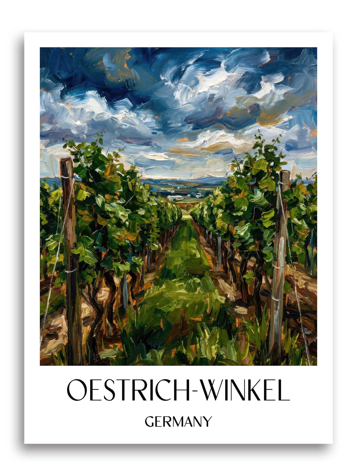 Oestrich-Winkel Poster - Rheingau - Deutschland Kunstdruck - Ölgemälde von A4 bis A1 - favplace