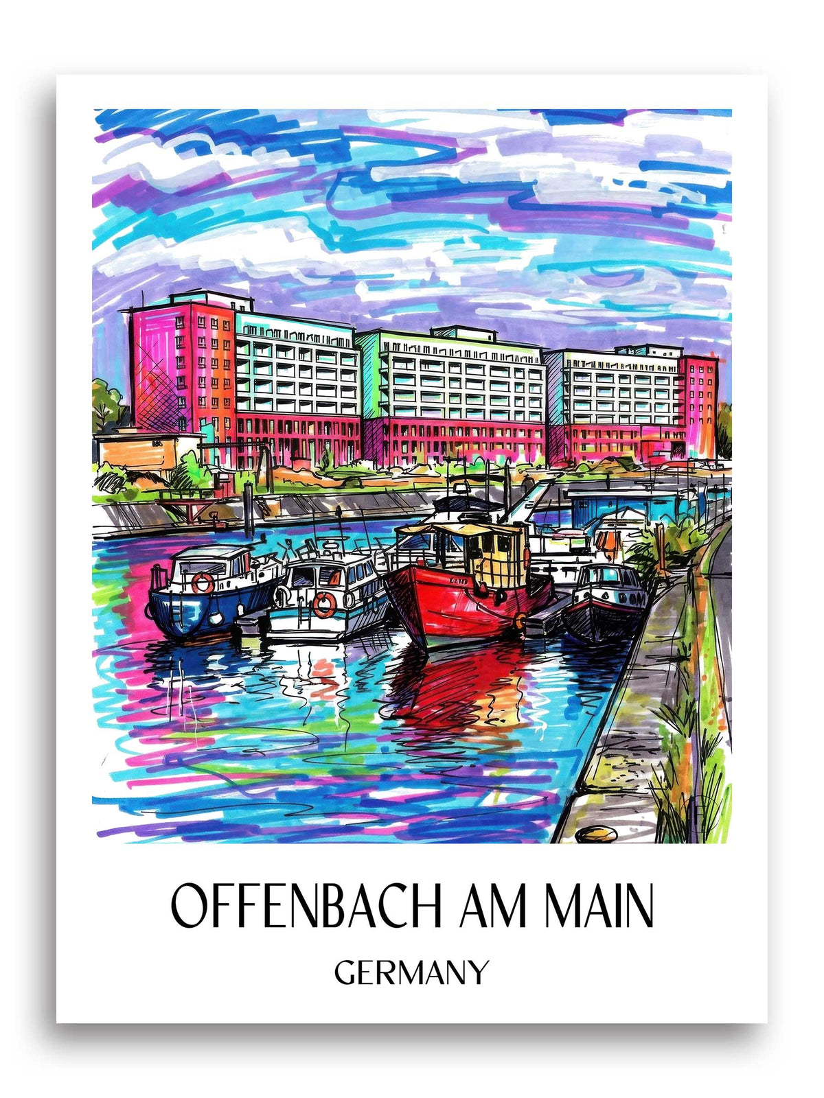 Offenbach am Main Poster - Hessen - Deutschland Kunstdruck - Tag Graffiti von A4 bis A1 - favplace