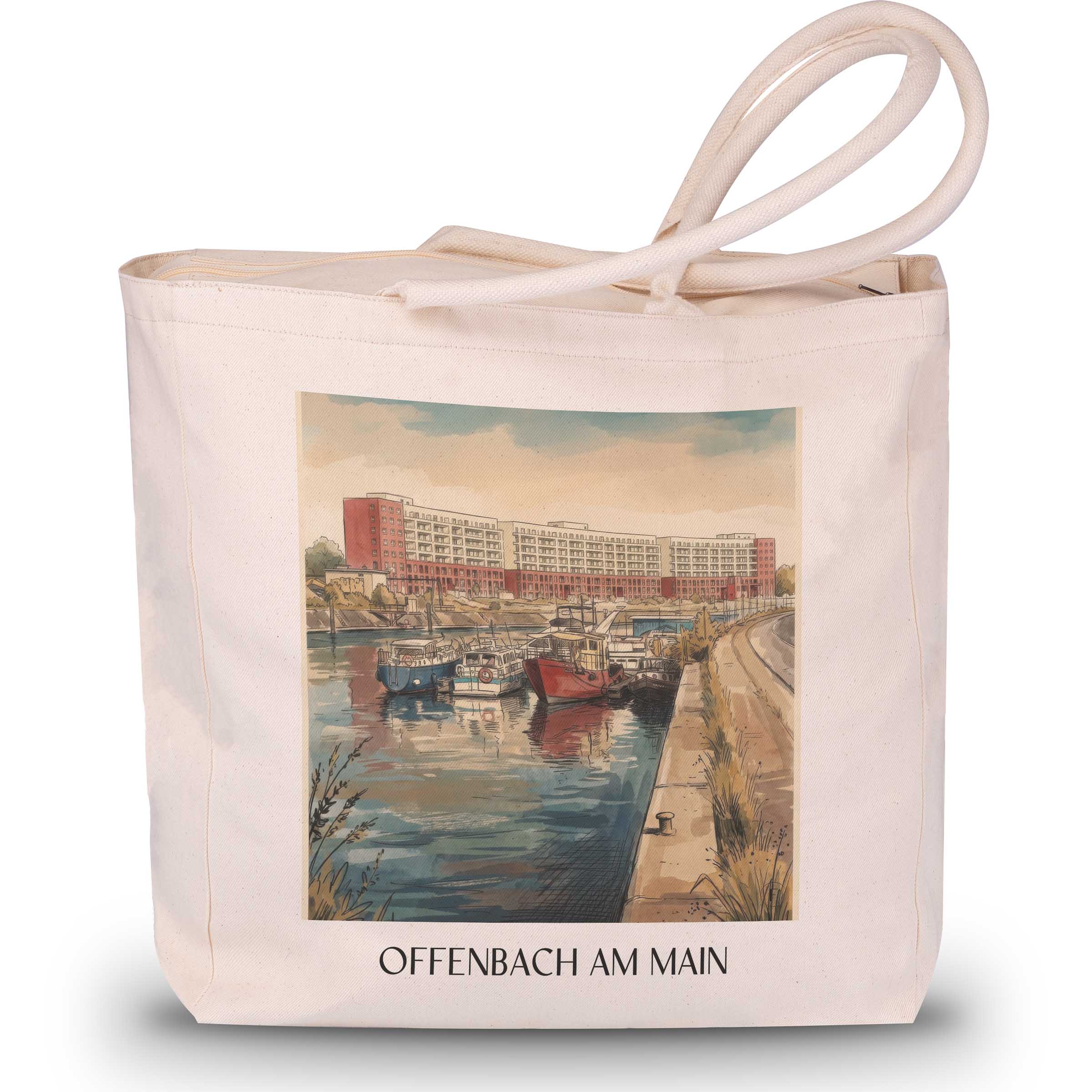 Offenbach am Main Shopping Tasche - Hessen - Deutschland Tote Bag - Einkaufstasche im Aquarell Stil - favplace
