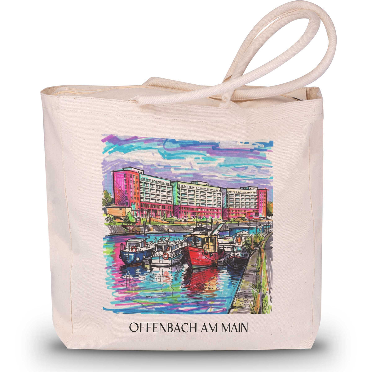 Offenbach am Main Shopping Tasche - Hessen - Deutschland Tote Bag - Einkaufstasche im Tag Graffiti Stil - favplace
