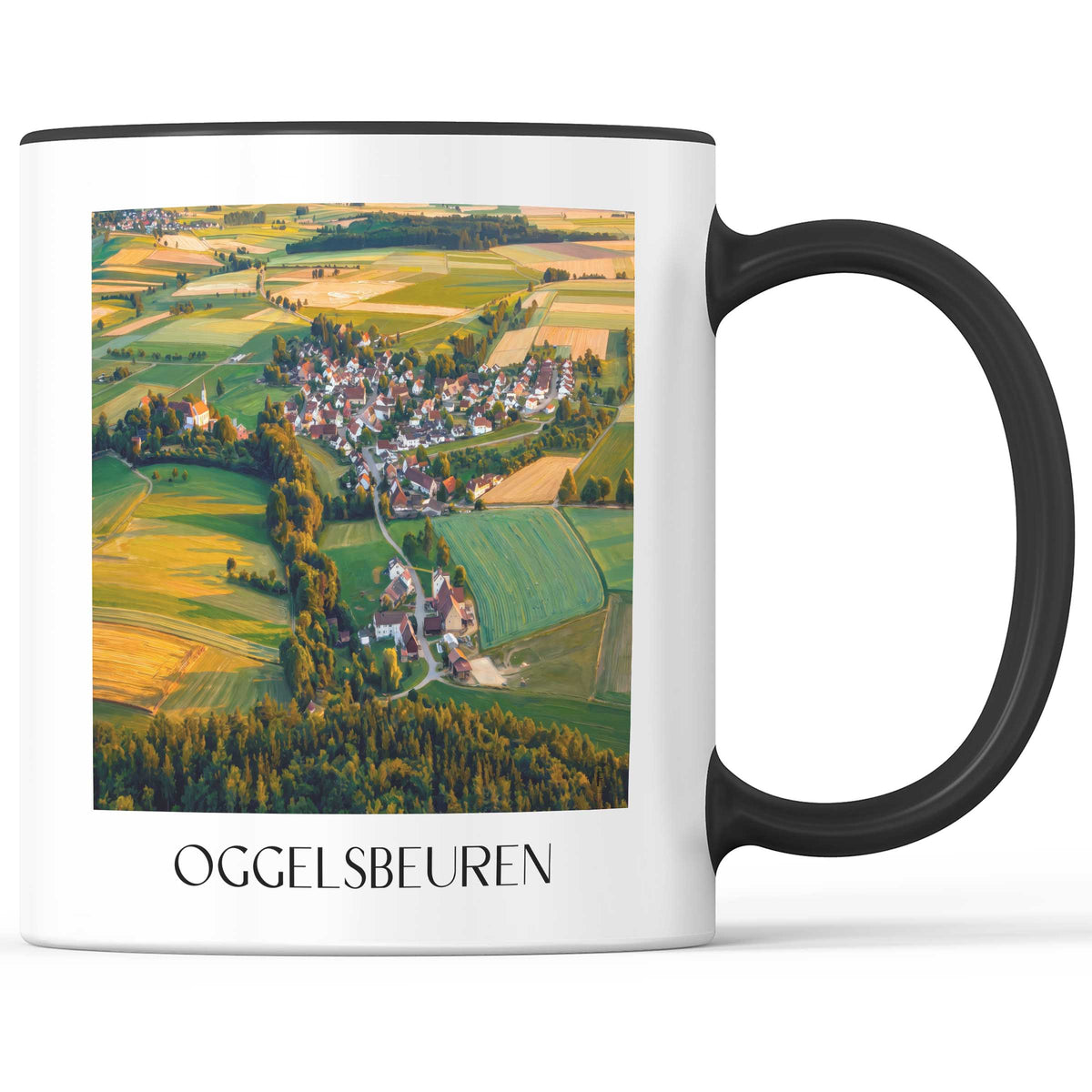 Oggelsbeuren Kaffeebecher - Oberschwaben - Deutschland Becher - Kaffeetasse im Ölgemälde Stil