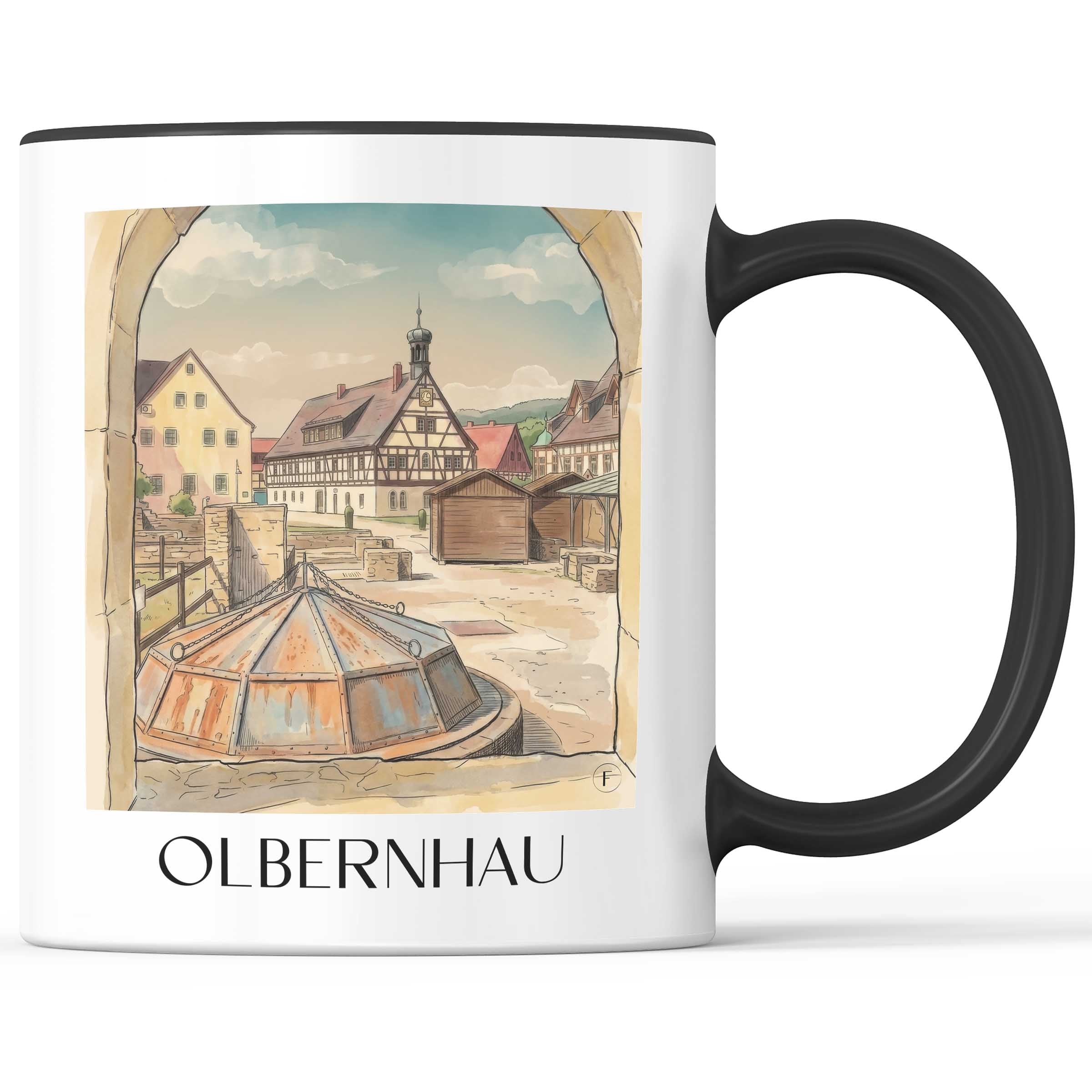 Olbernhau Kaffeebecher - Erzgebirge - Deutschland Becher - Kaffeetasse im Aquarell Stil - favplace