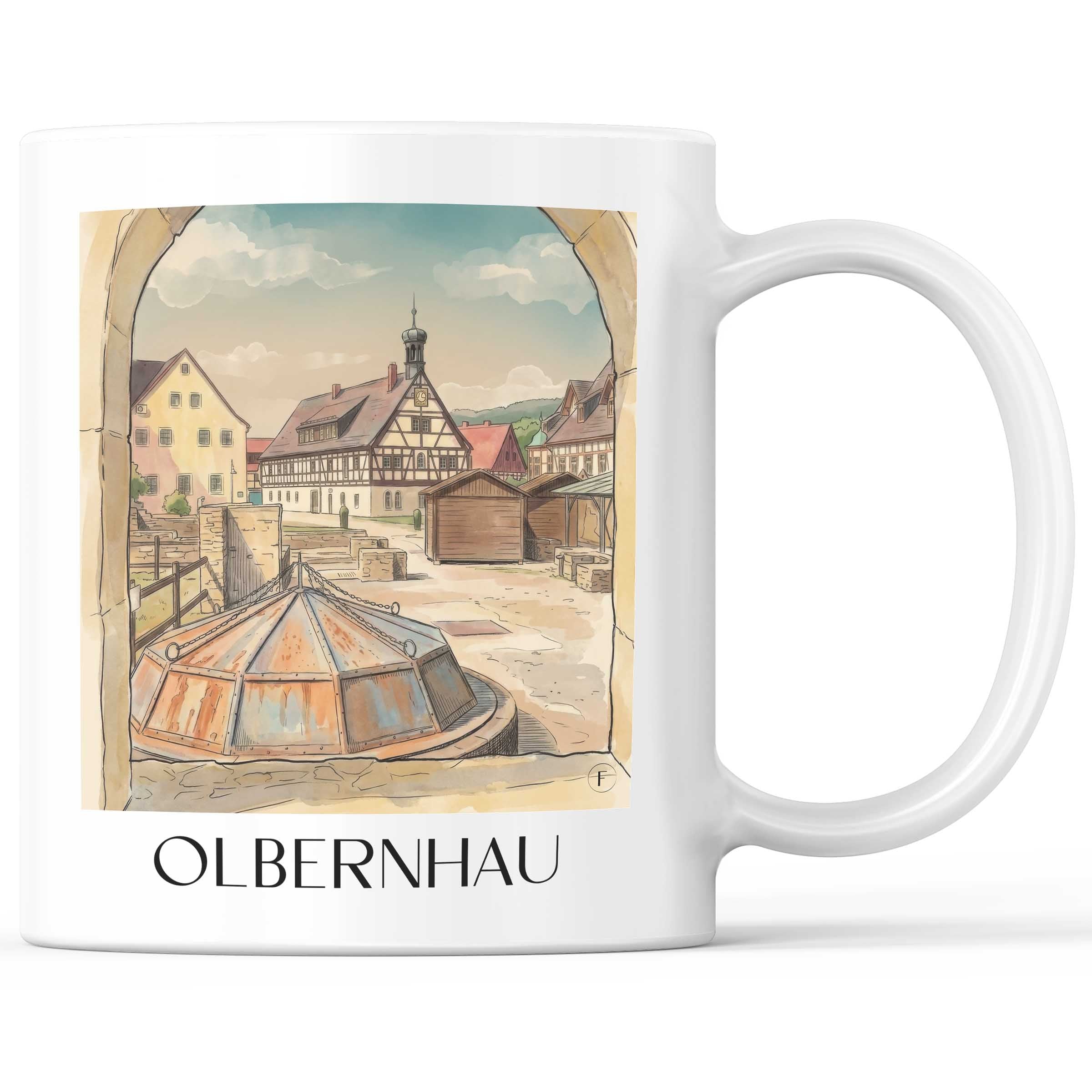 Olbernhau Kaffeebecher - Erzgebirge - Deutschland Becher - Kaffeetasse im Aquarell Stil - favplace