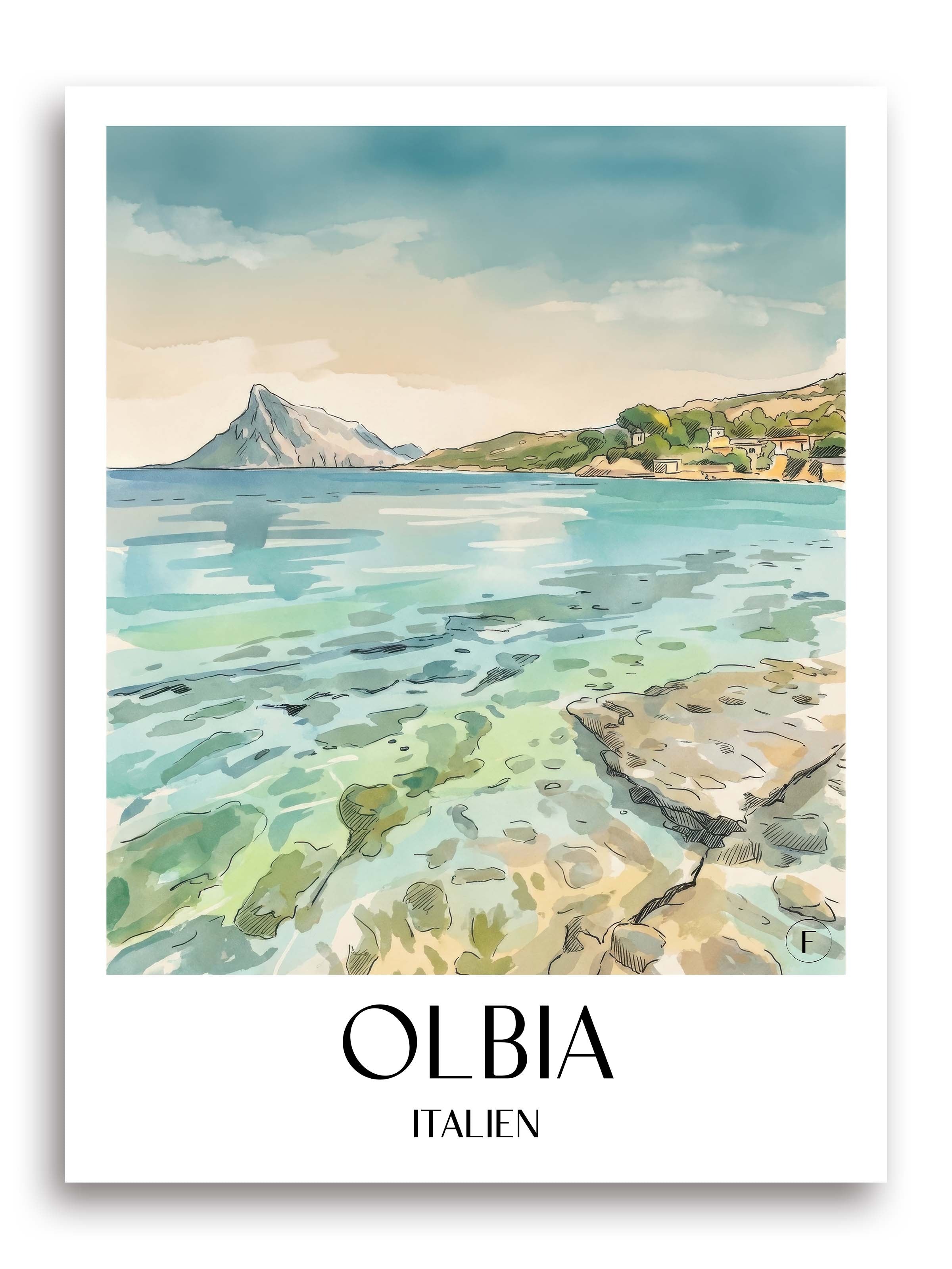 olbia-italien-poster-aquarell