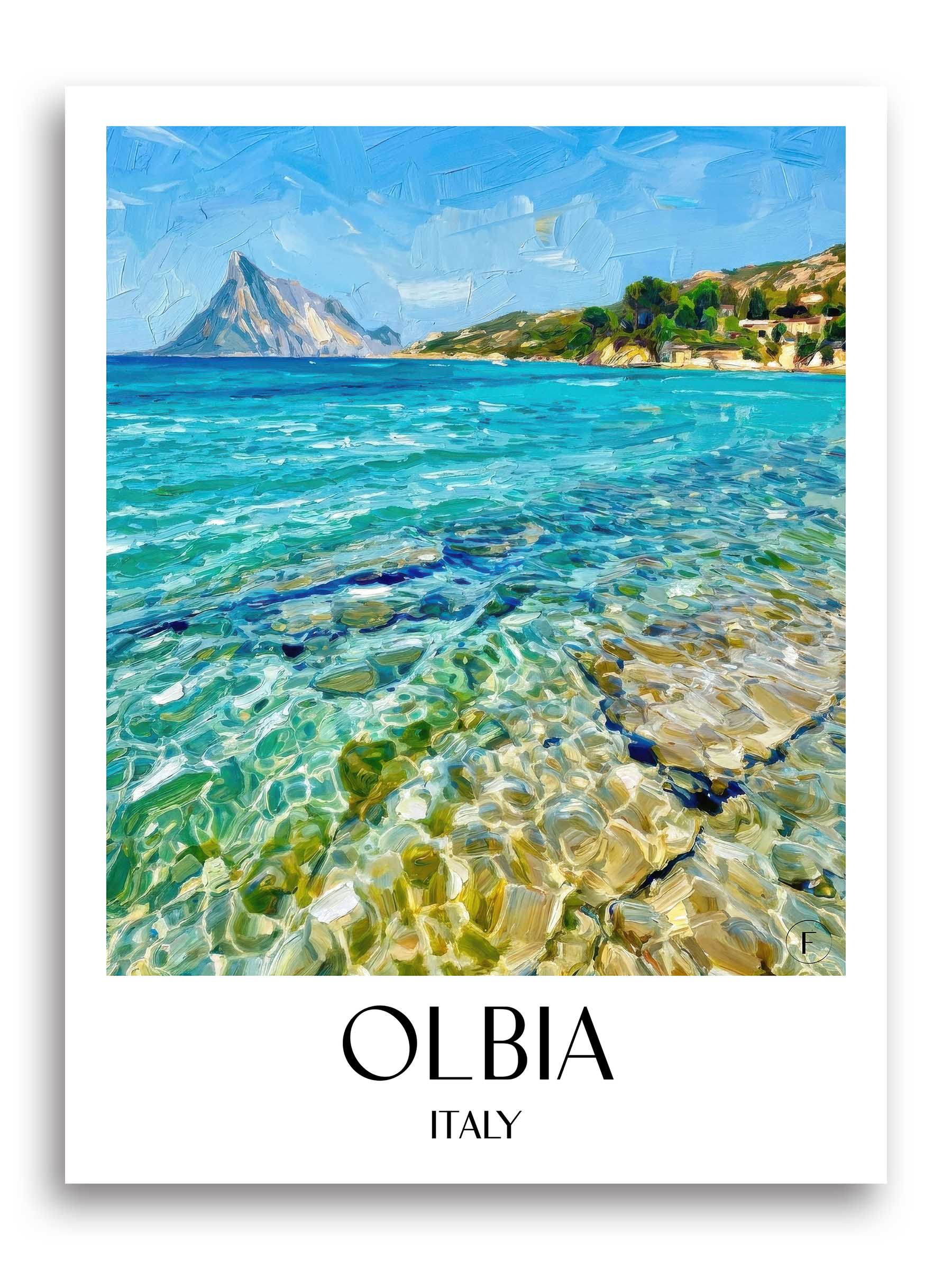 Olbia Poster - - Italien Kunstdruck - Ölgemälde von A4 bis A1 - favplace