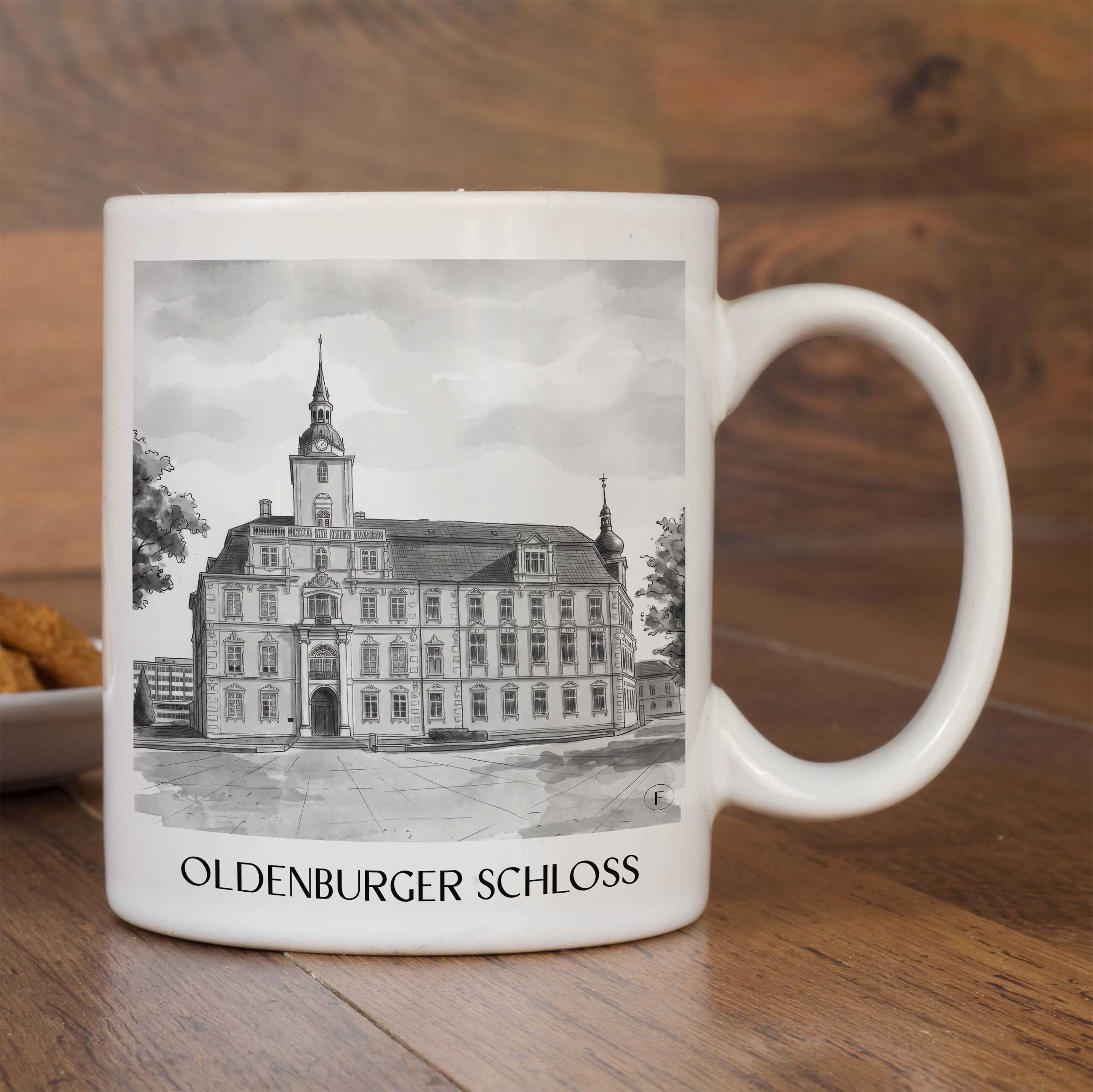 oldenburger-schloss-niedersachsen-deutschland-kaffeebecher-aquarell-schwarz-weiss