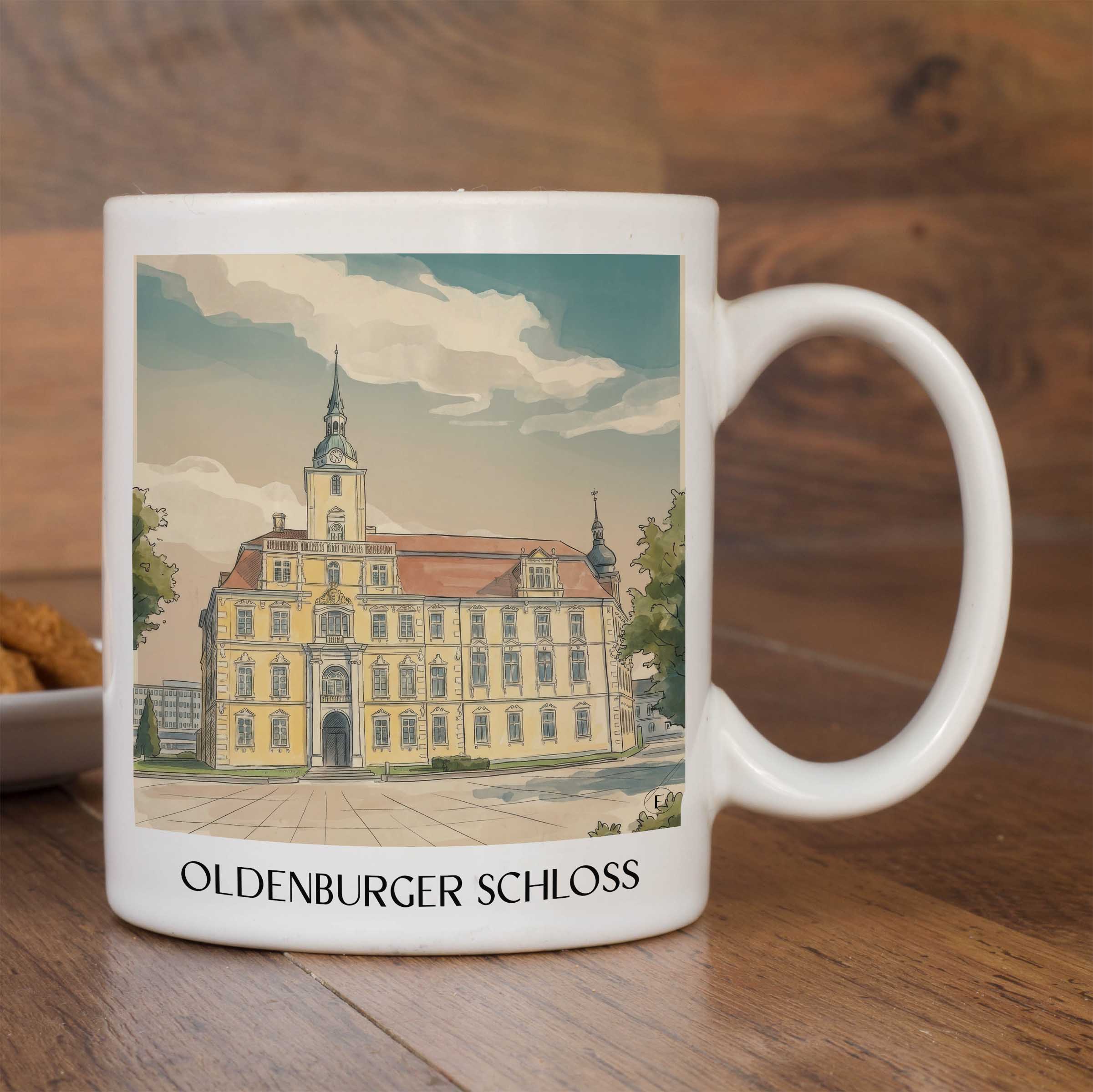oldenburger-schloss-niedersachsen-deutschland-kaffeebecher-aquarell
