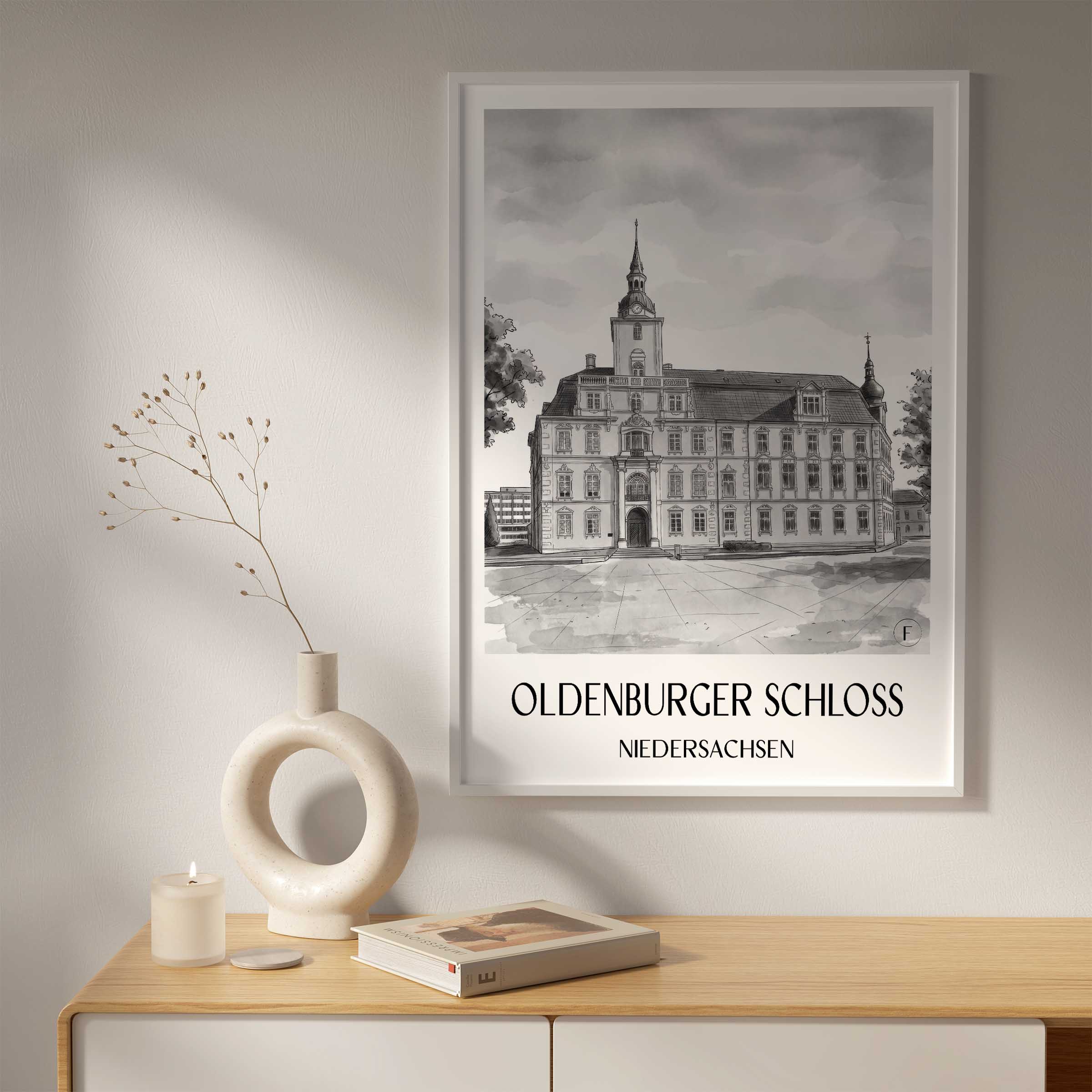 oldenburger-schloss-niedersachsen-deutschland-poster-aquarell-schwarz-weiss