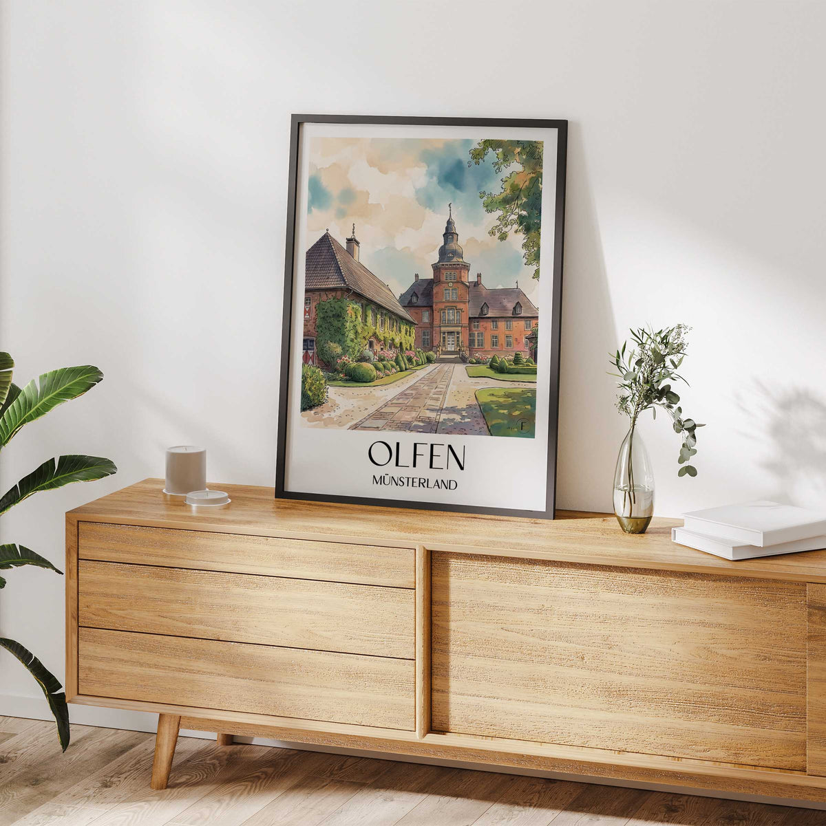 olfen-münsterland-deutschland-poster-aquarell
