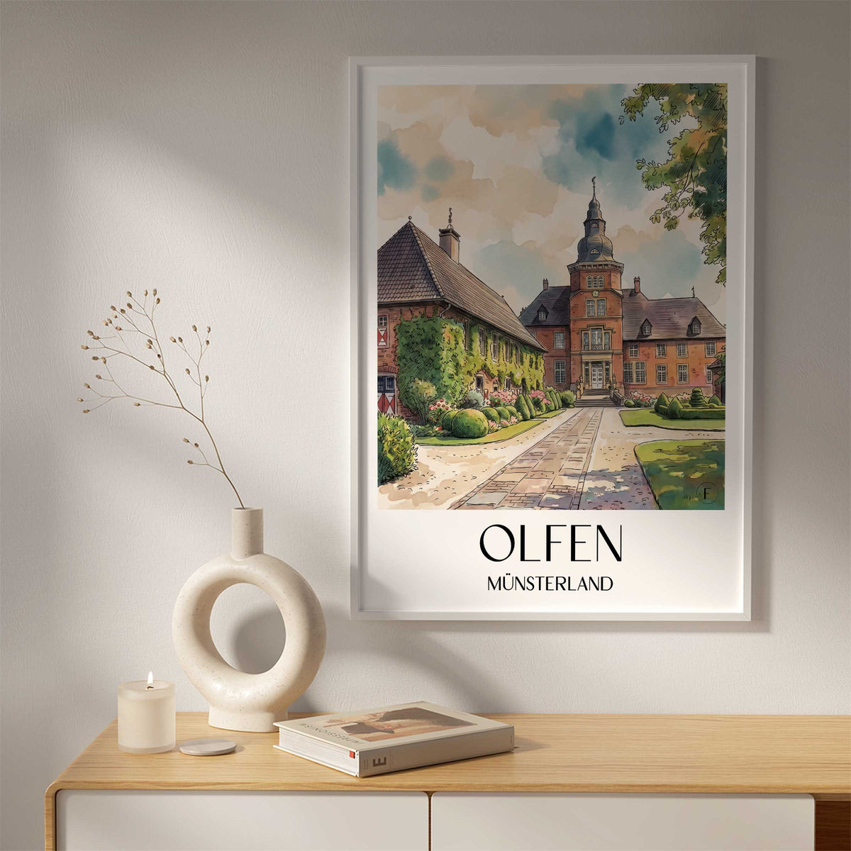 olfen-münsterland-deutschland-poster-aquarell