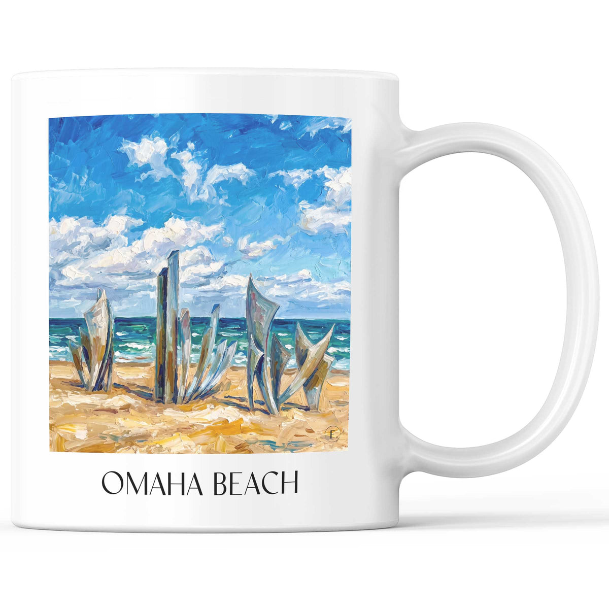 Omaha Beach Kaffeebecher - D-Day-Strände - Frankreich Becher - Kaffeetasse im Ölgemälde Stil - favplace