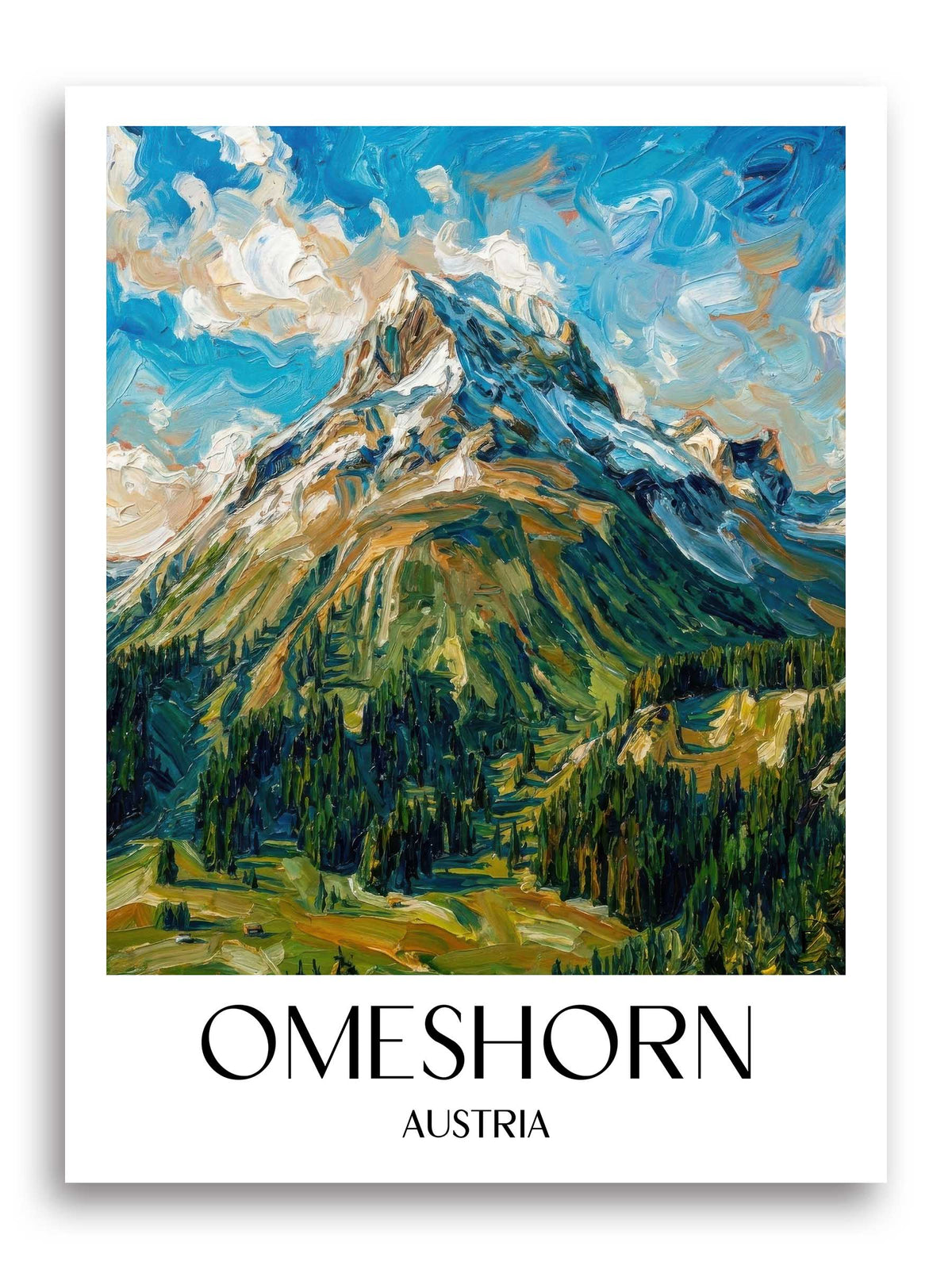 Omeshorn Poster - Lech am Arlberg - Österreich Kunstdruck - Ölgemälde von A4 bis A1 - favplace