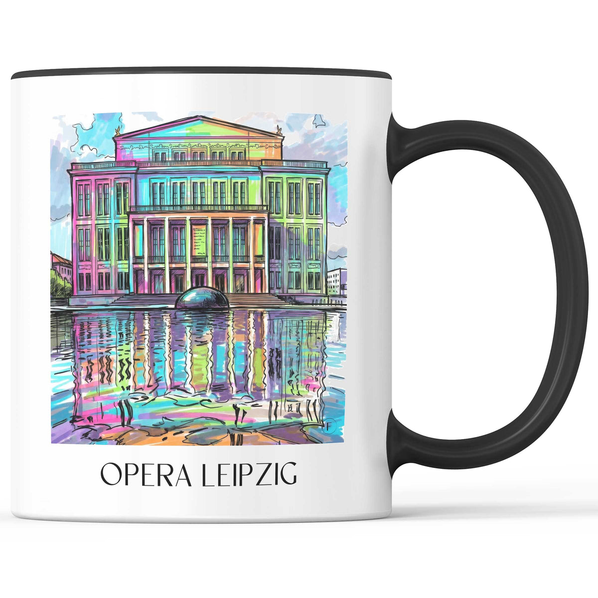 Oper Kaffeebecher - Leipzig - Deutschland Becher - Kaffeetasse im Tag Graffiti Stil - favplace