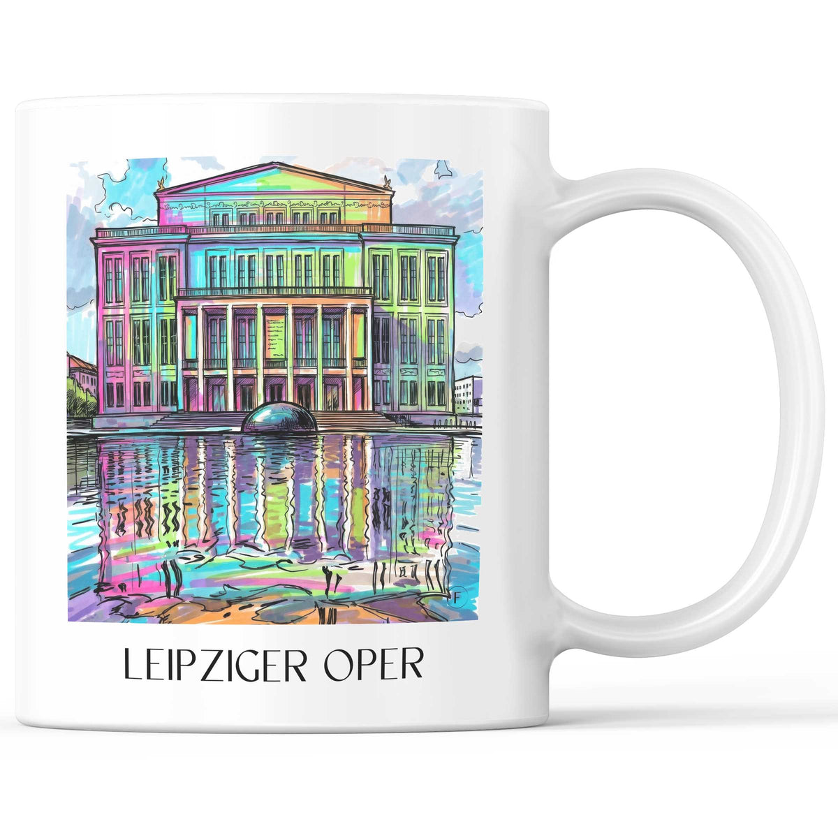 Oper Kaffeebecher - Leipzig - Deutschland Becher - Kaffeetasse im Tag Graffiti Stil - favplace