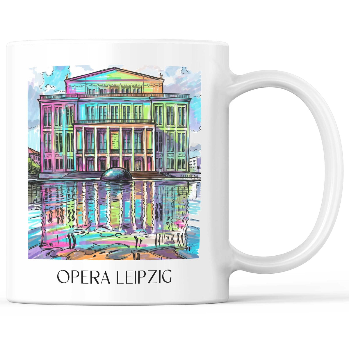 Oper Kaffeebecher - Leipzig - Deutschland Becher - Kaffeetasse im Tag Graffiti Stil - favplace