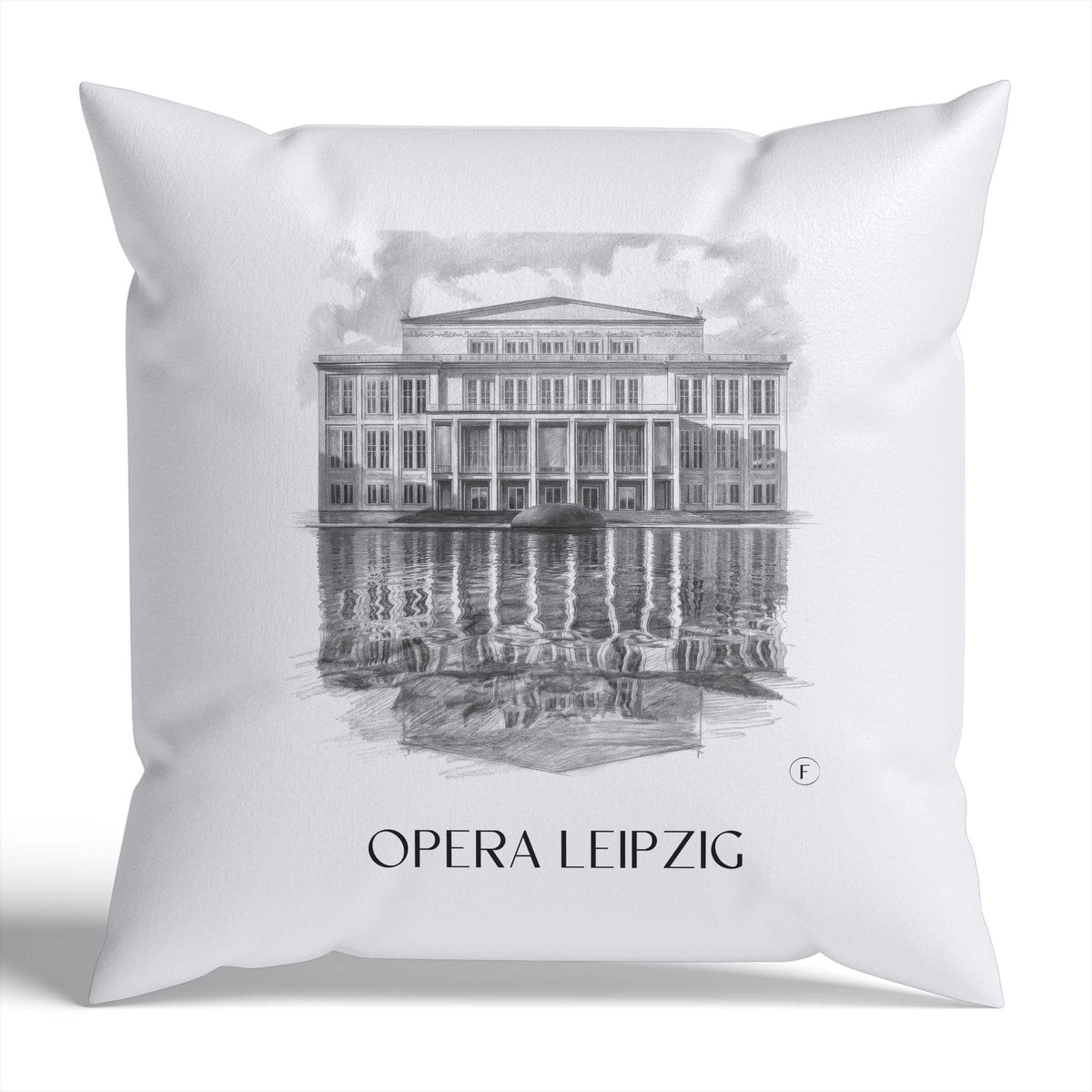 Oper Kissenhülle - Zierkissen Bezug - Leipzig - Deutschland Kissen bzw. Kissenbezug im Zeichnung Stil - favplace