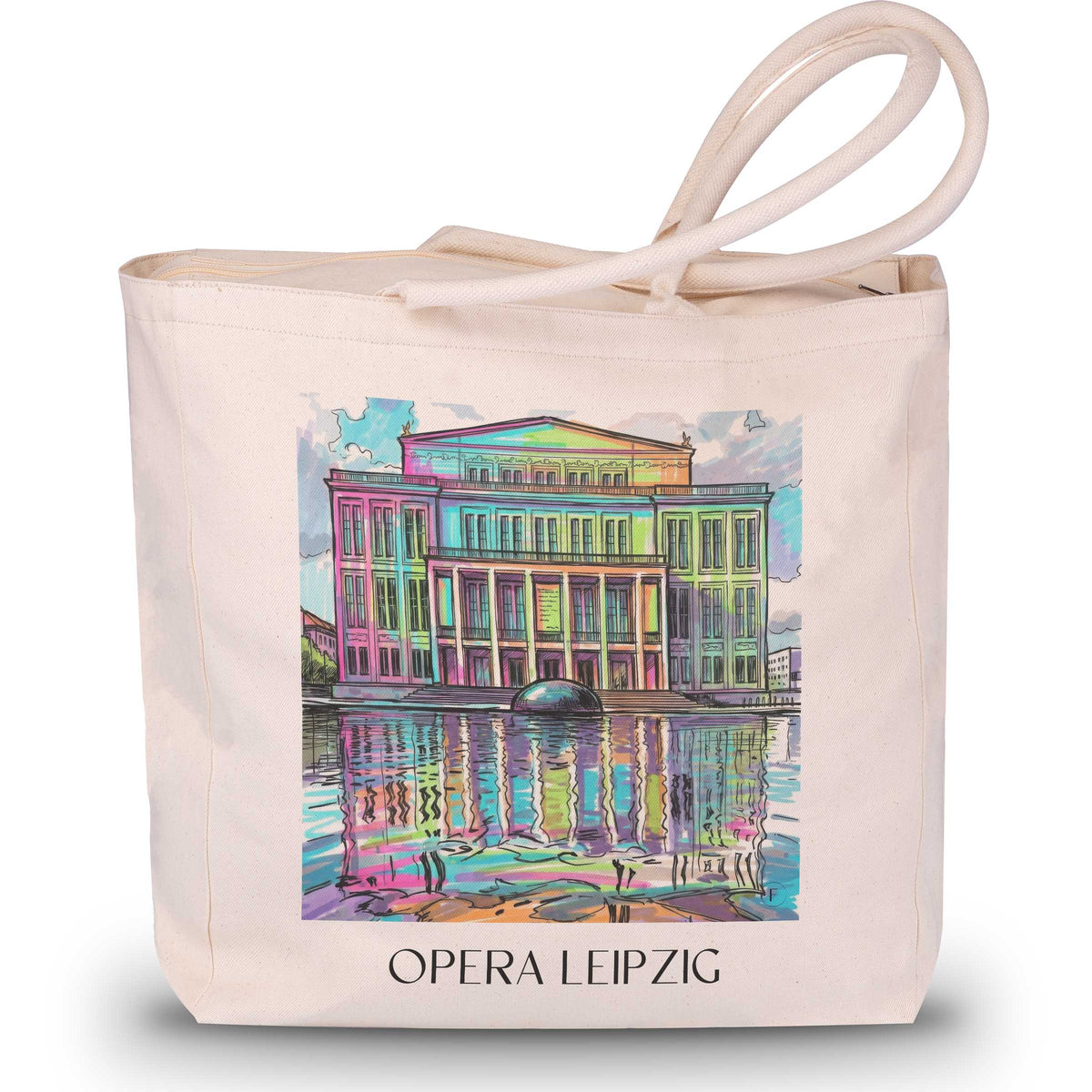 Oper Shopping Tasche - Leipzig - Deutschland Tote Bag - Einkaufstasche im Tag Graffiti Stil - favplace