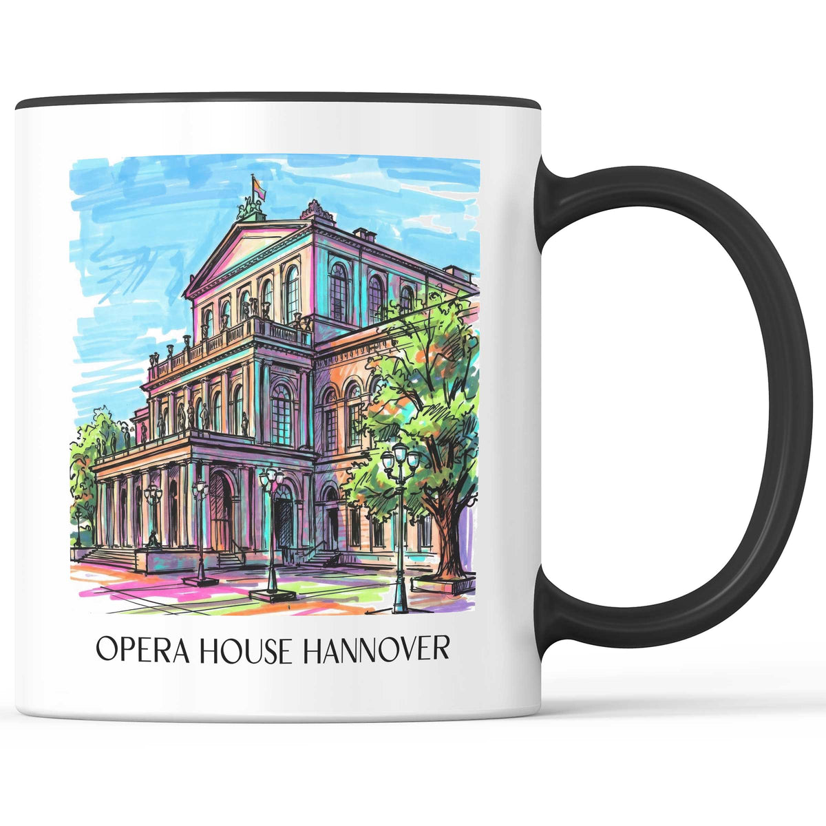 Opernhaus Kaffeebecher - Hannover - Deutschland Becher - Kaffeetasse im Tag Graffiti Stil - favplace