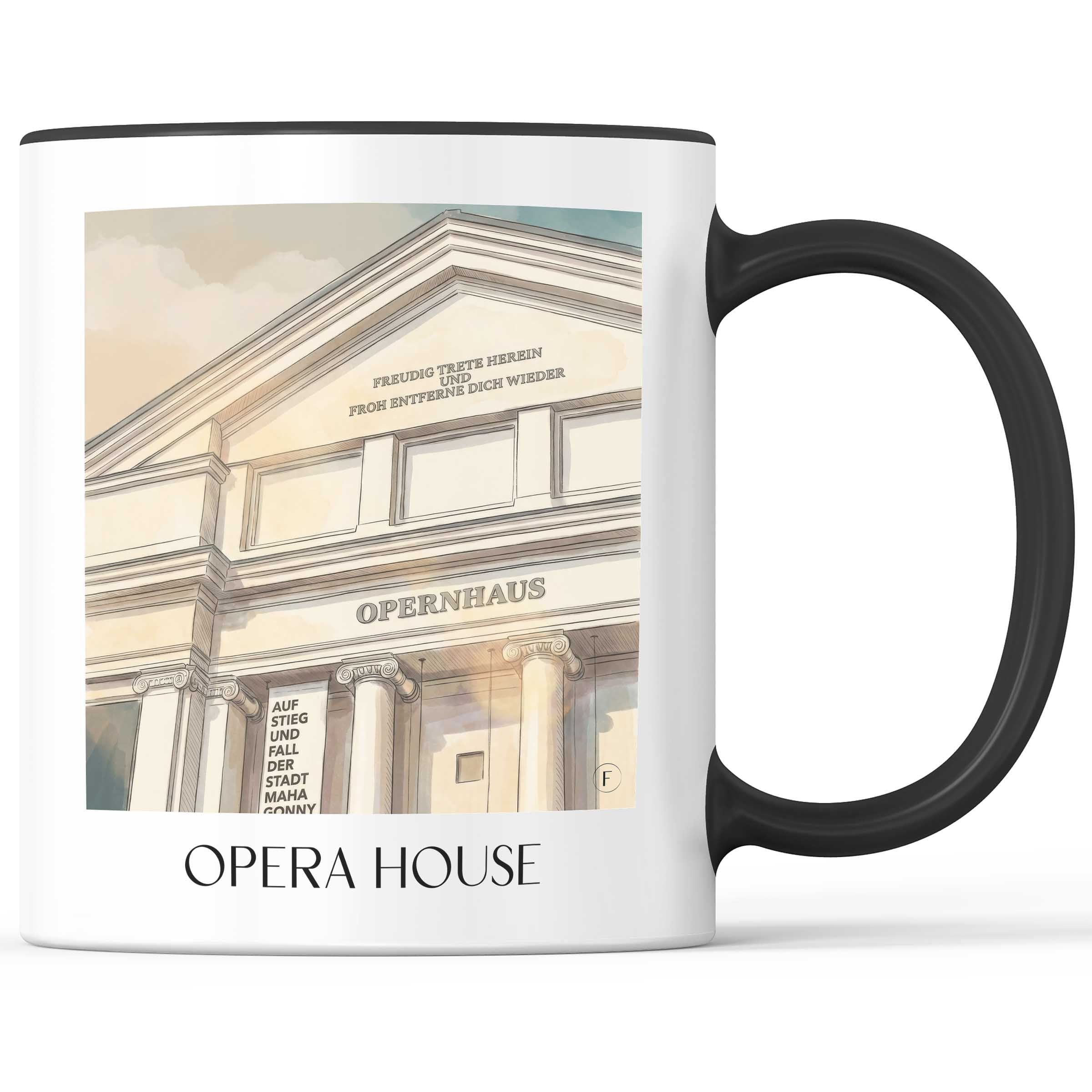 Opernhaus Kaffeebecher - Magdeburg - Deutschland Becher - Kaffeetasse im Aquarell Stil - favplace