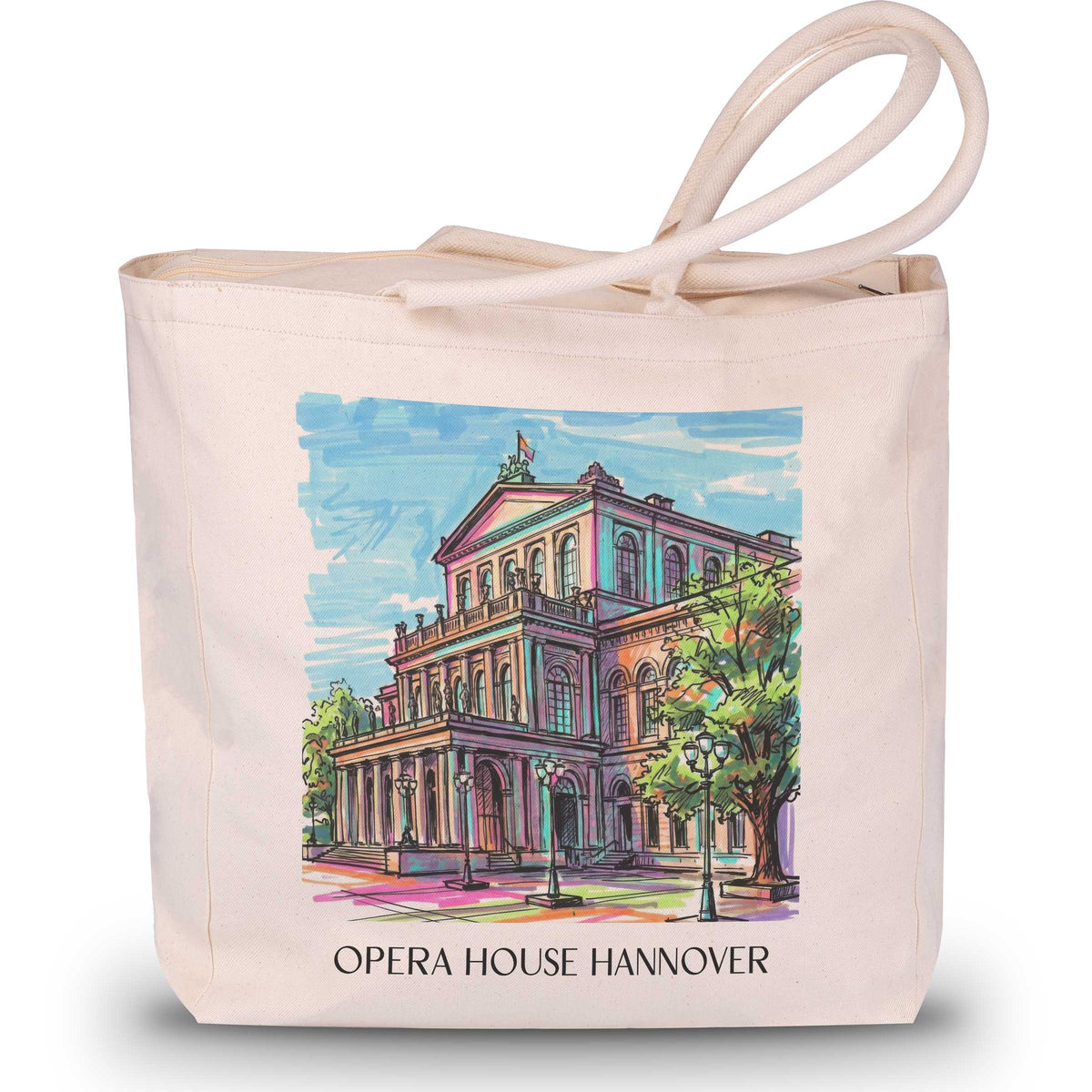 Opernhaus Shopping Tasche - Hannover - Deutschland Tote Bag - Einkaufstasche im Tag Graffiti Stil - favplace