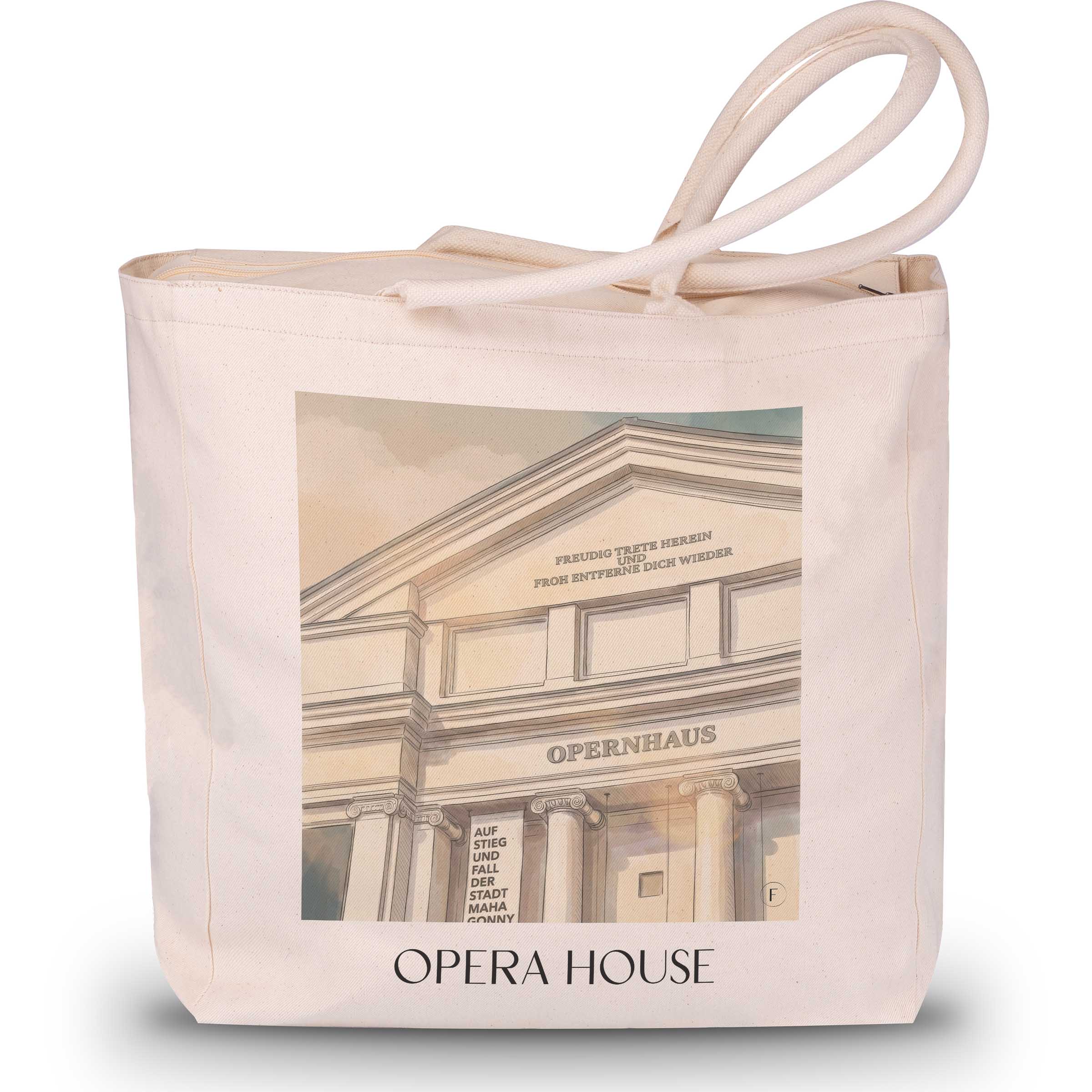 Opernhaus Shopping Tasche - Magdeburg - Deutschland Tote Bag - Einkaufstasche im Aquarell Stil - favplace