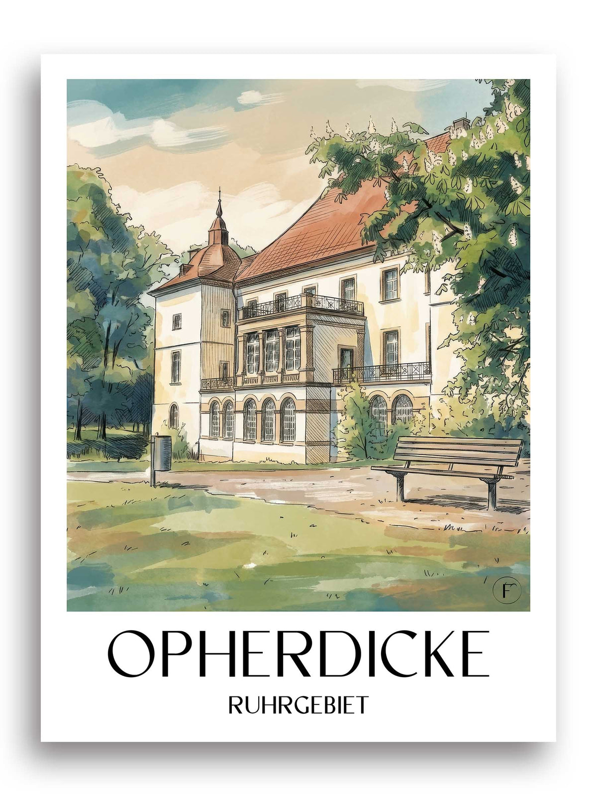 opherdicke-ruhrgebiet-deutschland-poster-aquarell