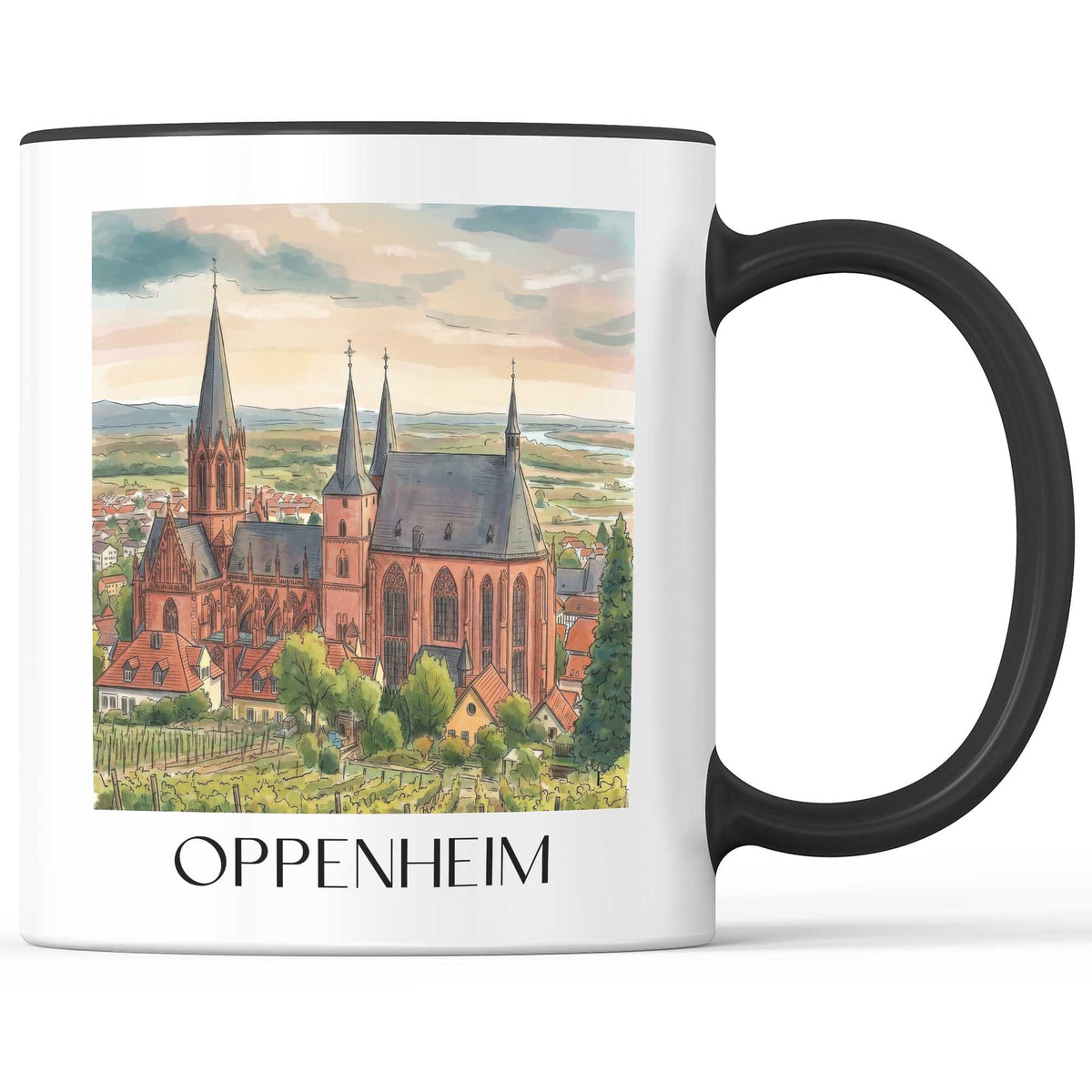oppenheim-rheinhessen-deutschland-kaffeebecher-aquarell