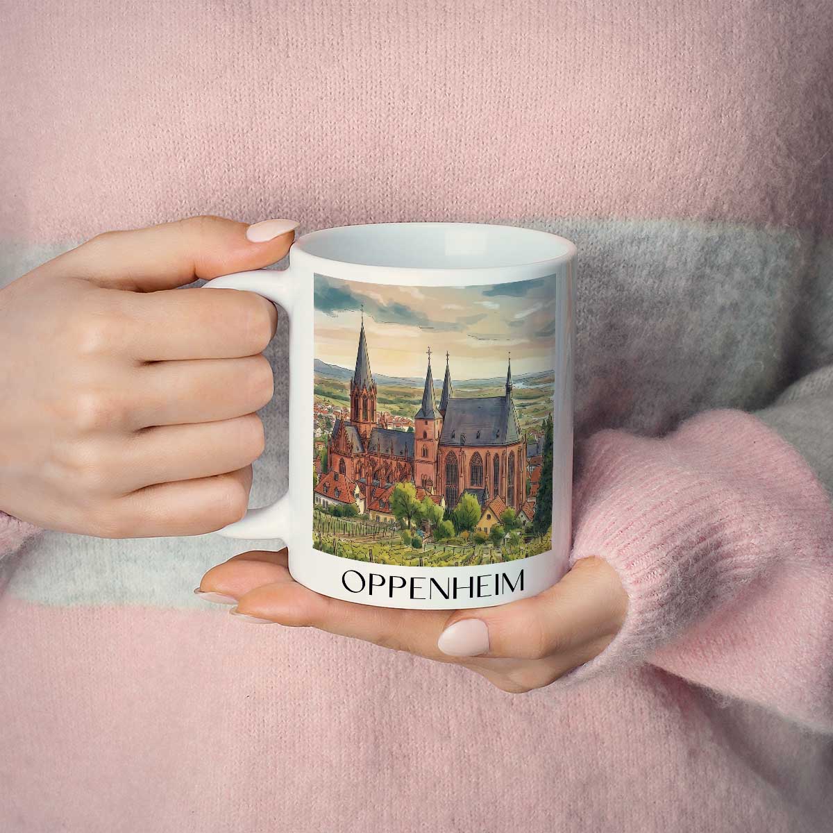 oppenheim-rheinhessen-deutschland-kaffeebecher-aquarell