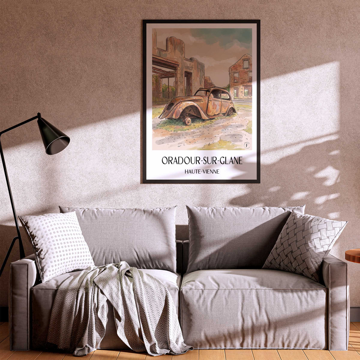 oradour-sur-glane-haute-vienne-frankreich-poster-aquarell