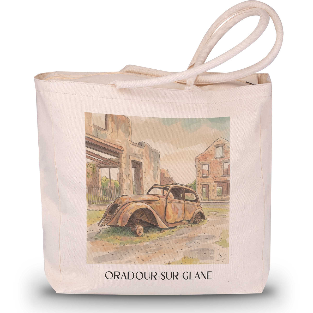 oradour-sur-glane-haute-vienne-frankreich-einkaufstasche-aquarell