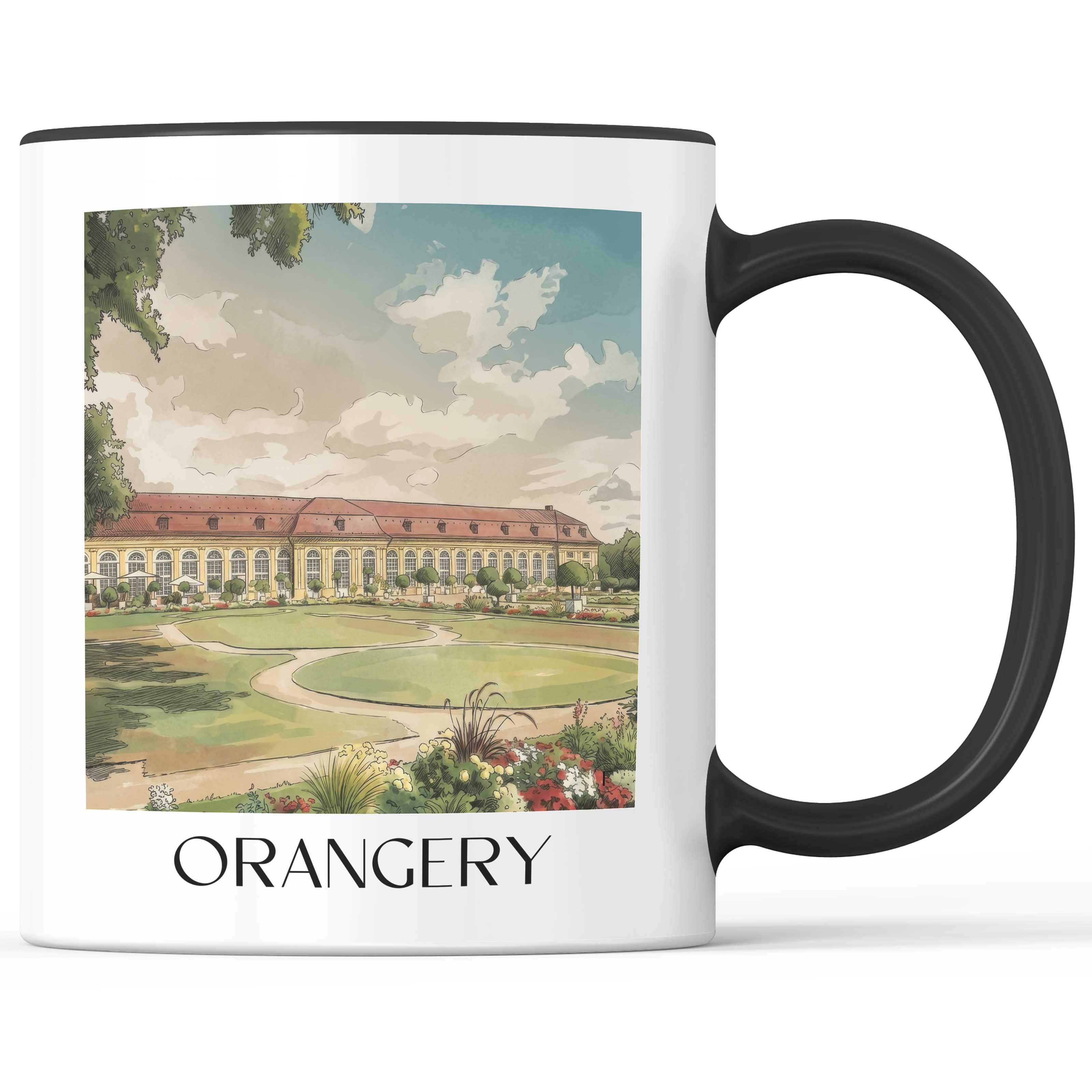 Orangerie Kaffeebecher - Ansbach - Deutschland Becher - Kaffeetasse im Aquarell Stil - favplace