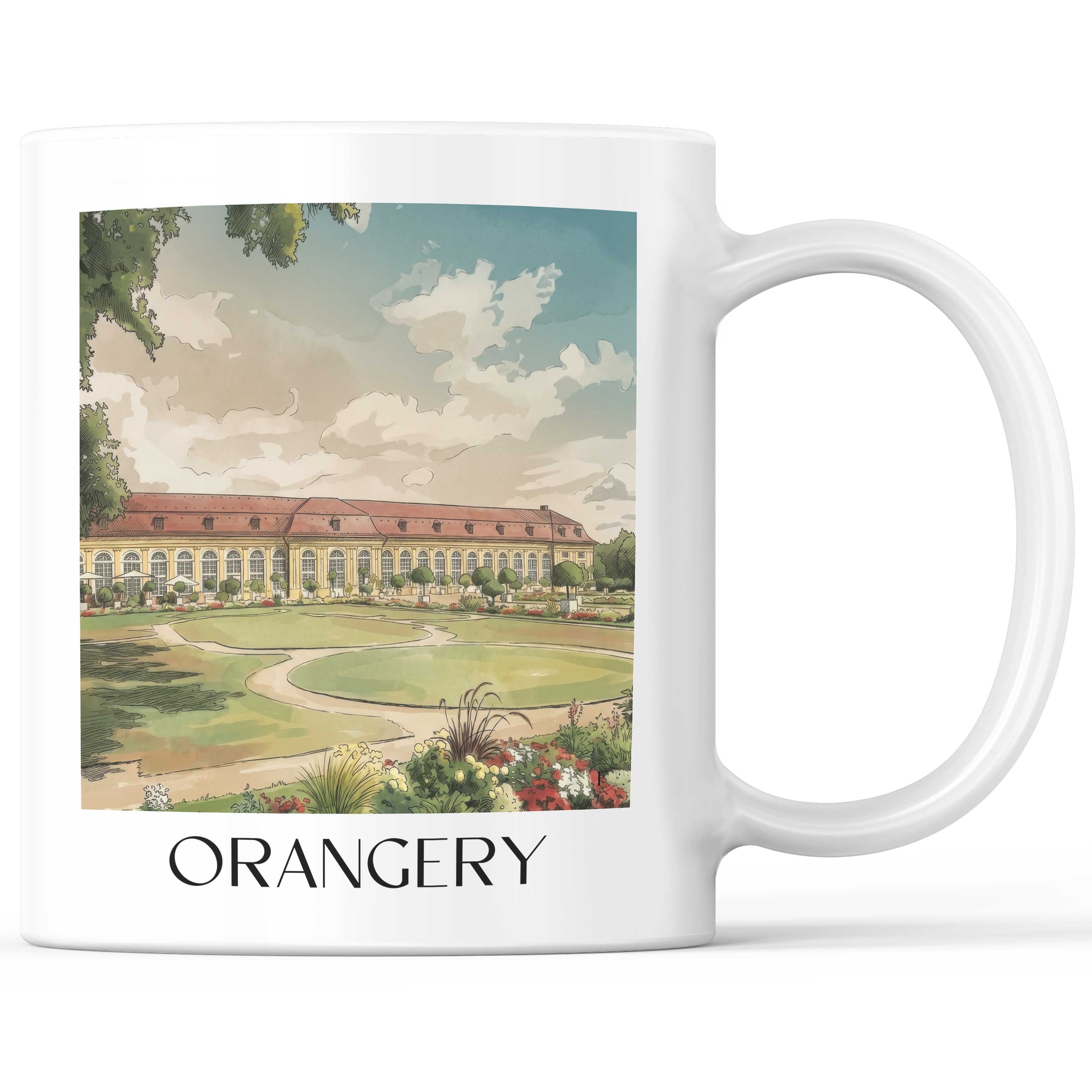 Orangerie Kaffeebecher - Ansbach - Deutschland Becher - Kaffeetasse im Aquarell Stil - favplace