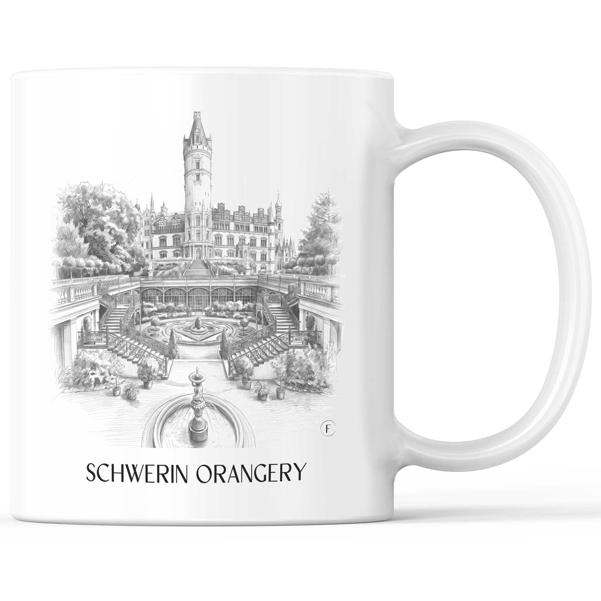 Orangerie Kaffeebecher - Schwerin - Deutschland Becher - Kaffeetasse im Zeichnung Stil