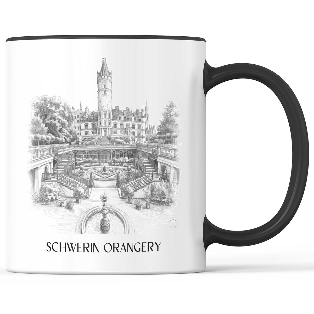 Orangerie Kaffeebecher - Schwerin - Deutschland Becher - Kaffeetasse im Zeichnung Stil