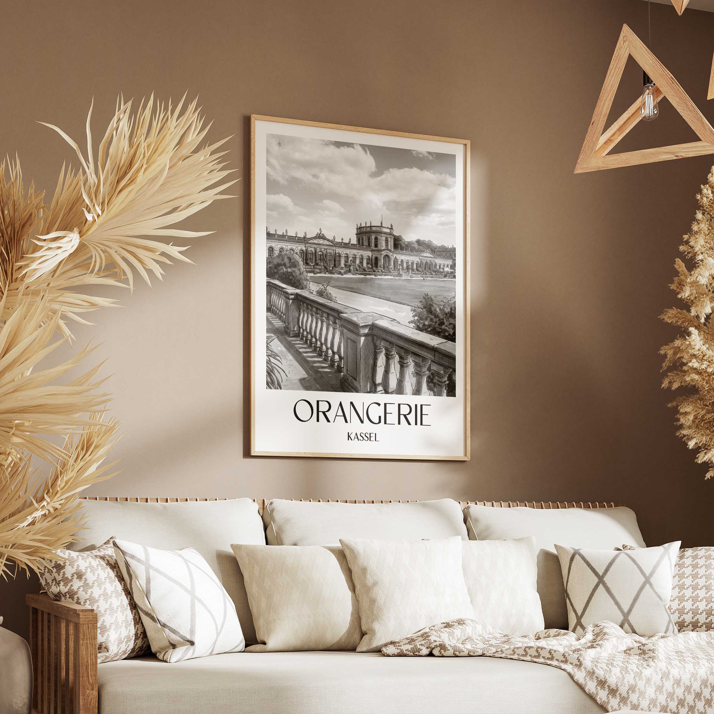 orangerie-kassel-deutschland-poster-aquarell-schwarz-weiss