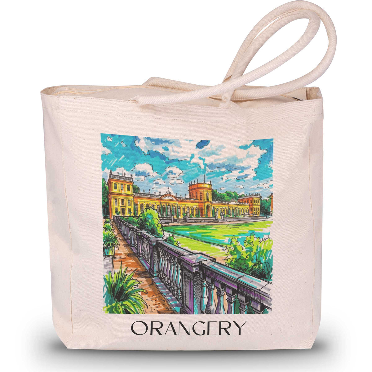 Orangerie Shopping Tasche - Kassel - Deutschland Tote Bag - Einkaufstasche im Tag Graffiti Stil - favplace