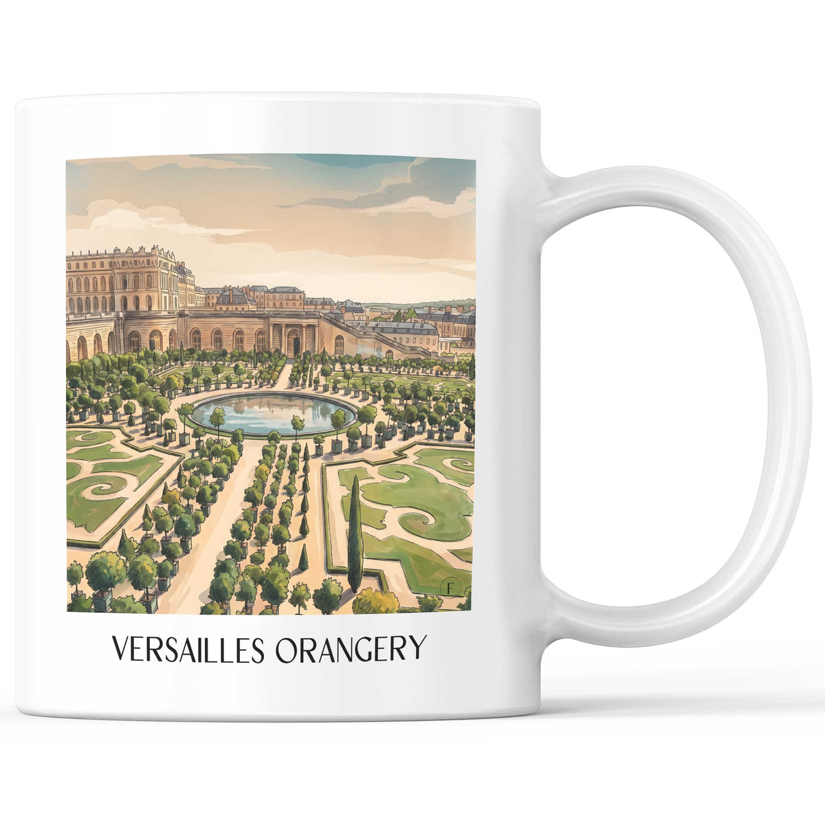 Orangerie de Versailles Kaffeebecher - Yvelines - Frankreich Becher - Kaffeetasse im Aquarell Stil