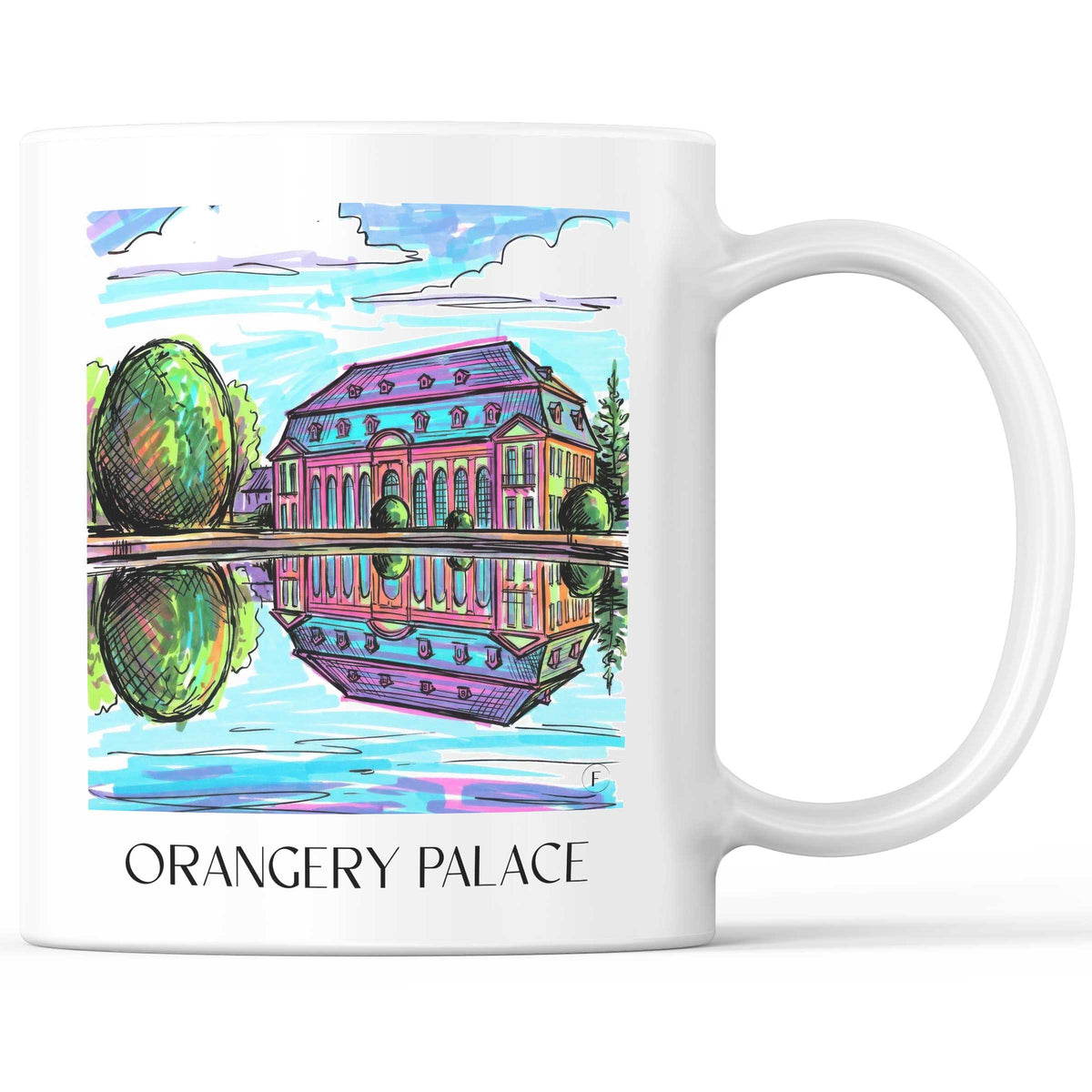 Orangerieschloss Kaffeebecher - Darmstadt - Deutschland Becher - Kaffeetasse im Tag Graffiti Stil - favplace