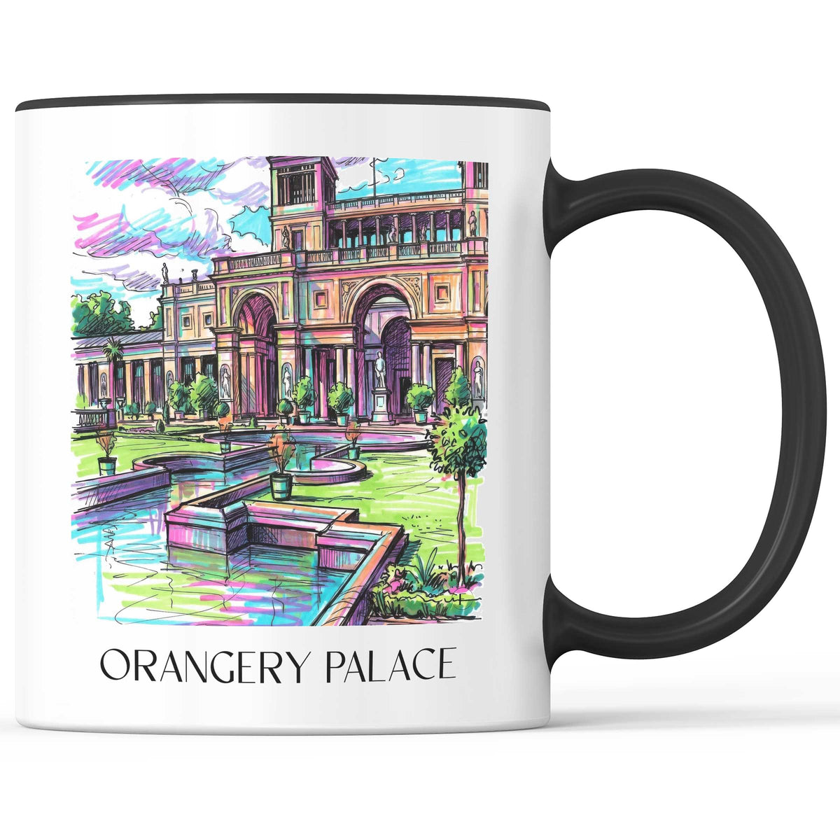 Orangerieschloss Kaffeebecher - Potsdam - Deutschland Becher - Kaffeetasse im Tag Graffiti Stil - favplace