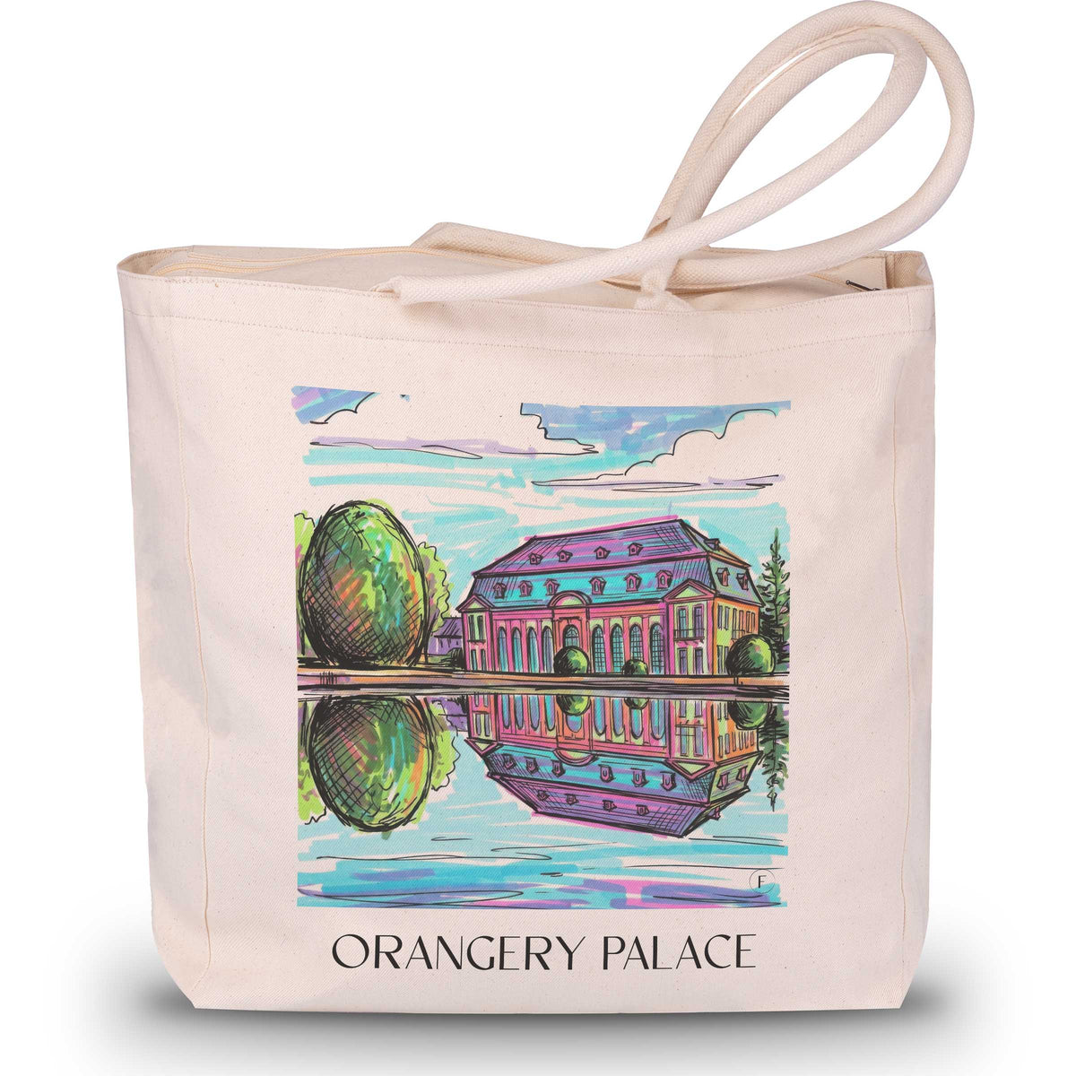 Orangerieschloss Shopping Tasche - Darmstadt - Deutschland Tote Bag - Einkaufstasche im Tag Graffiti Stil - favplace
