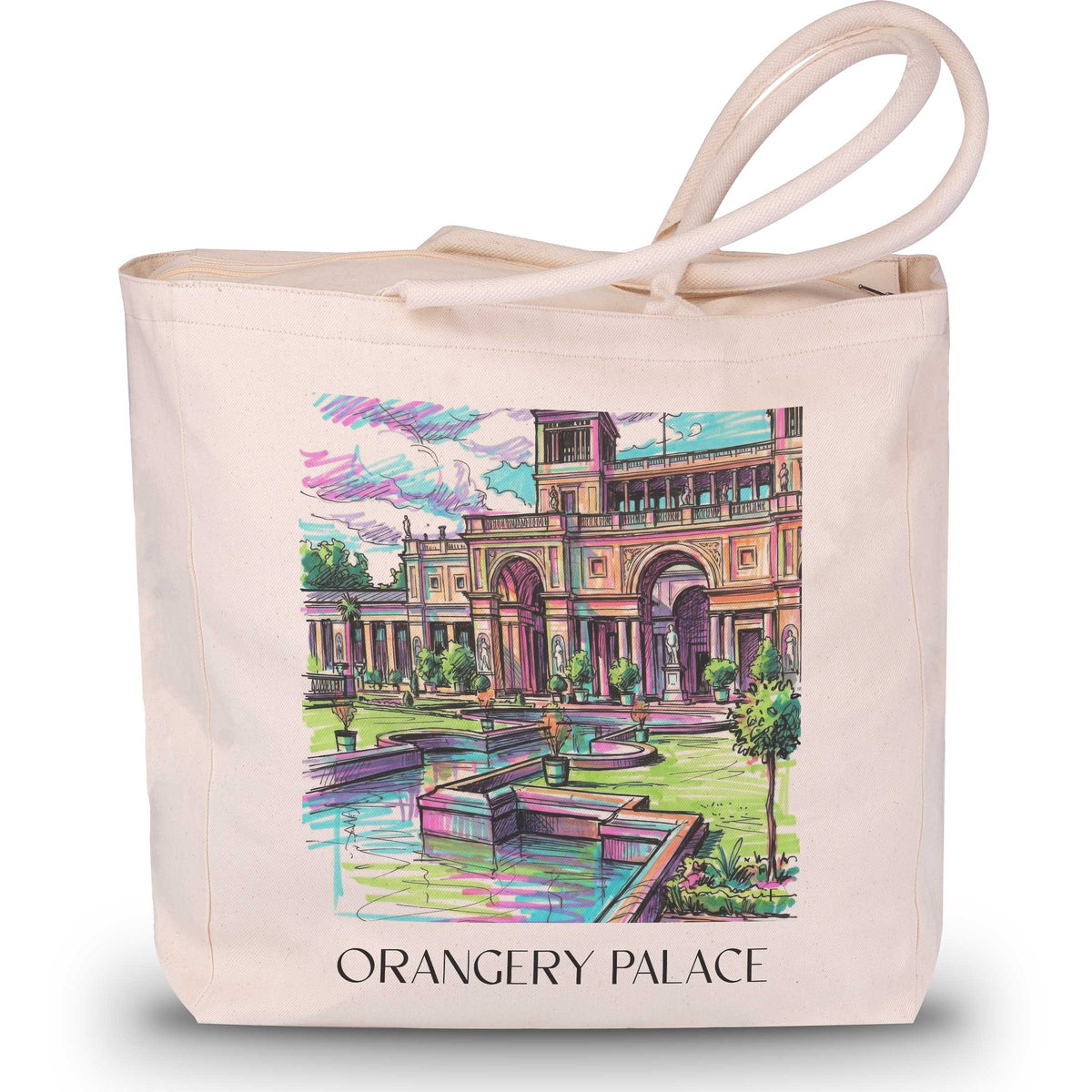 Orangerieschloss Shopping Tasche - Potsdam - Deutschland Tote Bag - Einkaufstasche im Tag Graffiti Stil - favplace